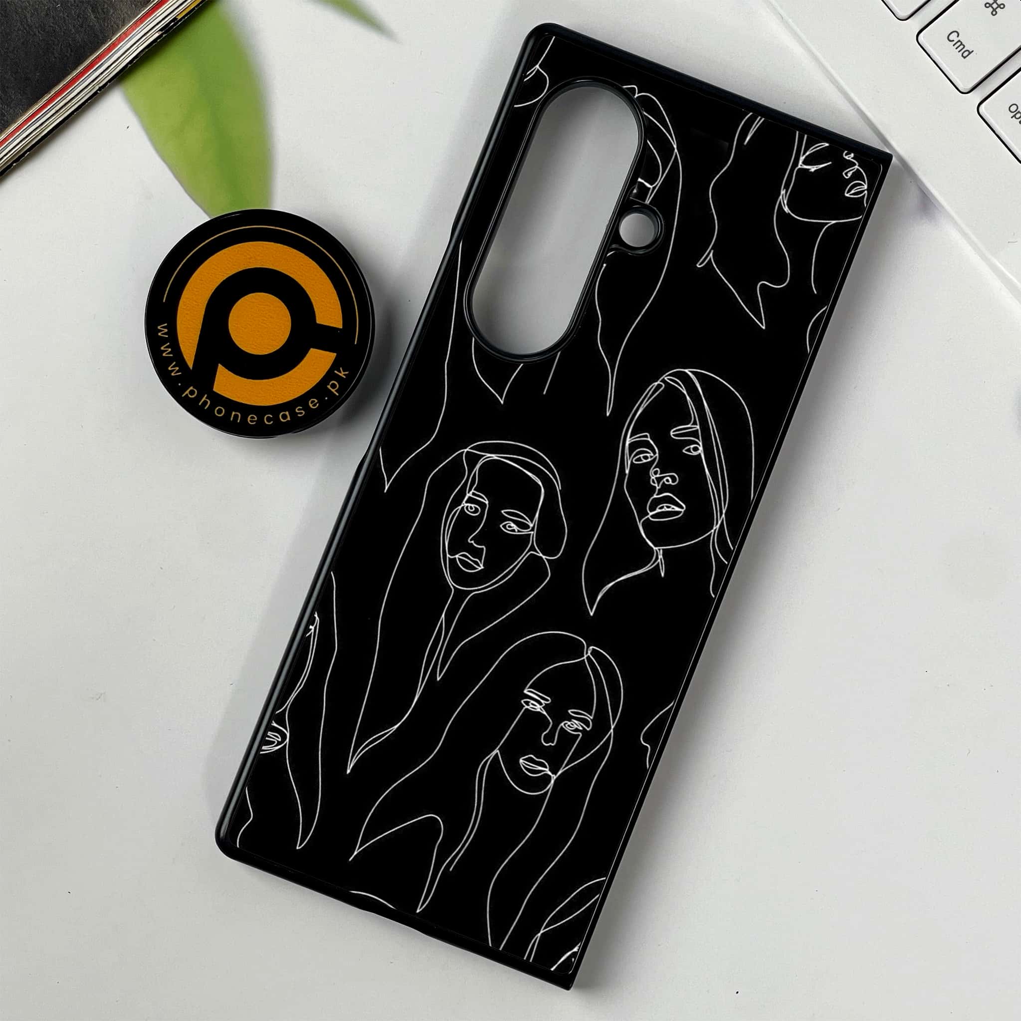Samsung Galaxy Z Fold 7 - Girls Line Art Series - Premium Metal Printed soft Bumper shock Proof Case