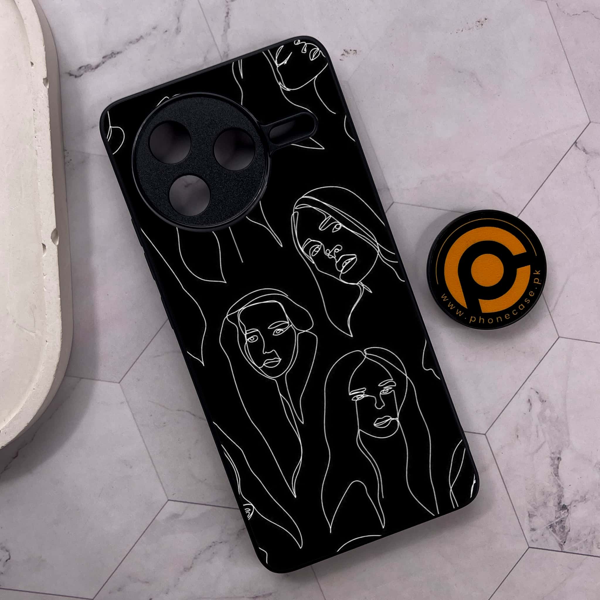 Xiaomi Poco F7 Pro 5G - Girls Line Art Series - Premium Metal Printed soft Bumper shock Proof Case