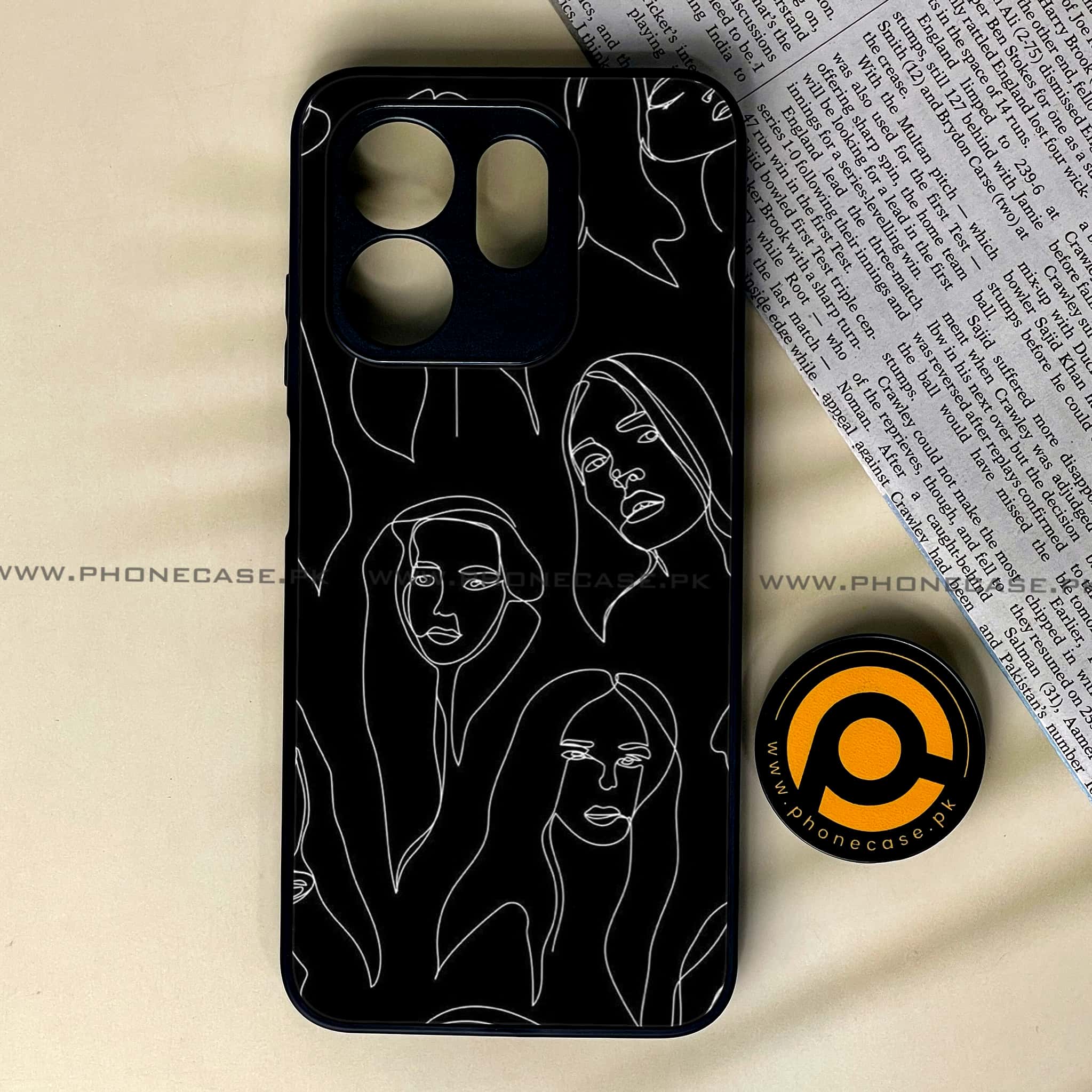 Infinix Smart 9 HD - Girls Line Art Series - Premium Metal Printed soft Bumper shock Proof Case