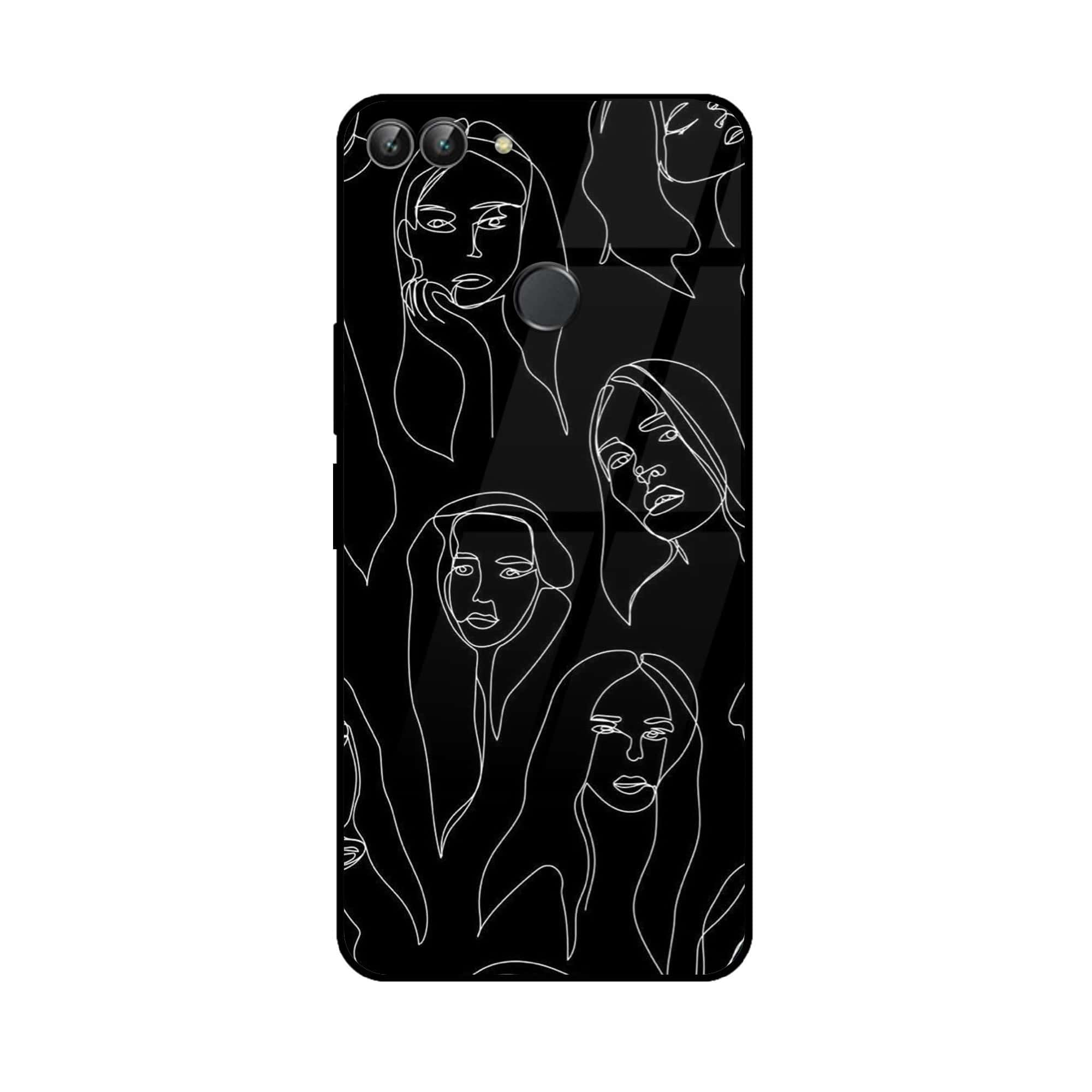 Huawei P Smart - Girls Line Art Series - Premium Printed Glass soft Bumper shock Proof Case