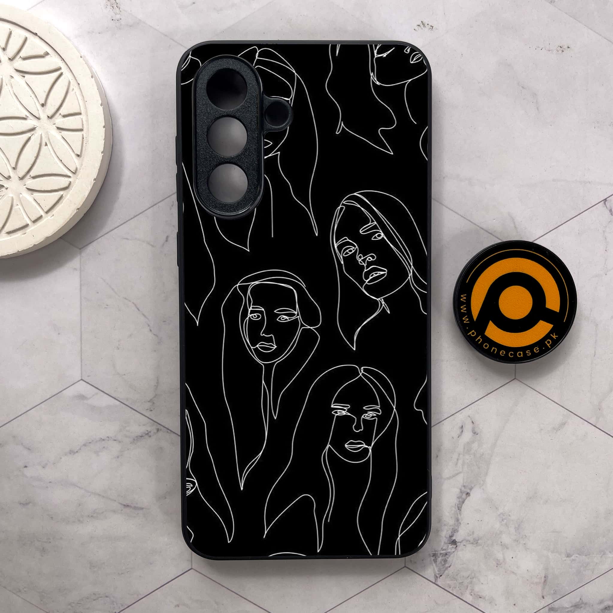 Samsung Galaxy A56 5G - Girls Line Art Series - Premium Metal Printed soft Bumper shock Proof Case