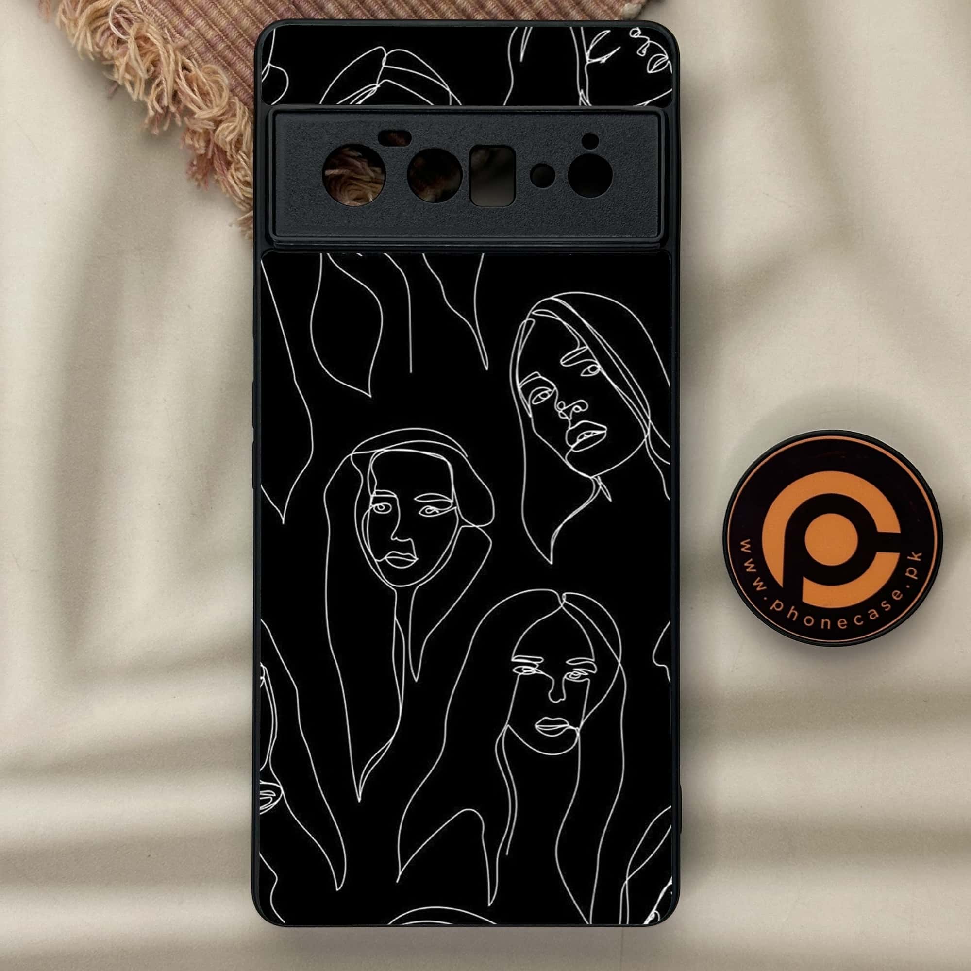 Google Pixel 6 Pro - Girls Line Art Series - Premium Metal Printed soft Bumper Shock Proof Case