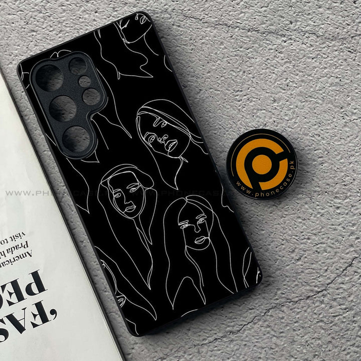 Girl Line Art Design 8 - Premium Metal Phone Case All Models