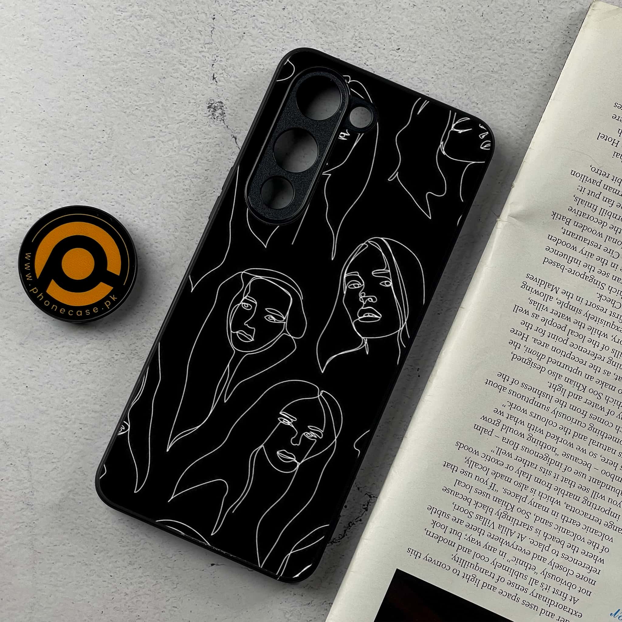 Vivo Y04 - Girls Line Art Series - Premium Metal Printed Soft Bumper Shockproof Case