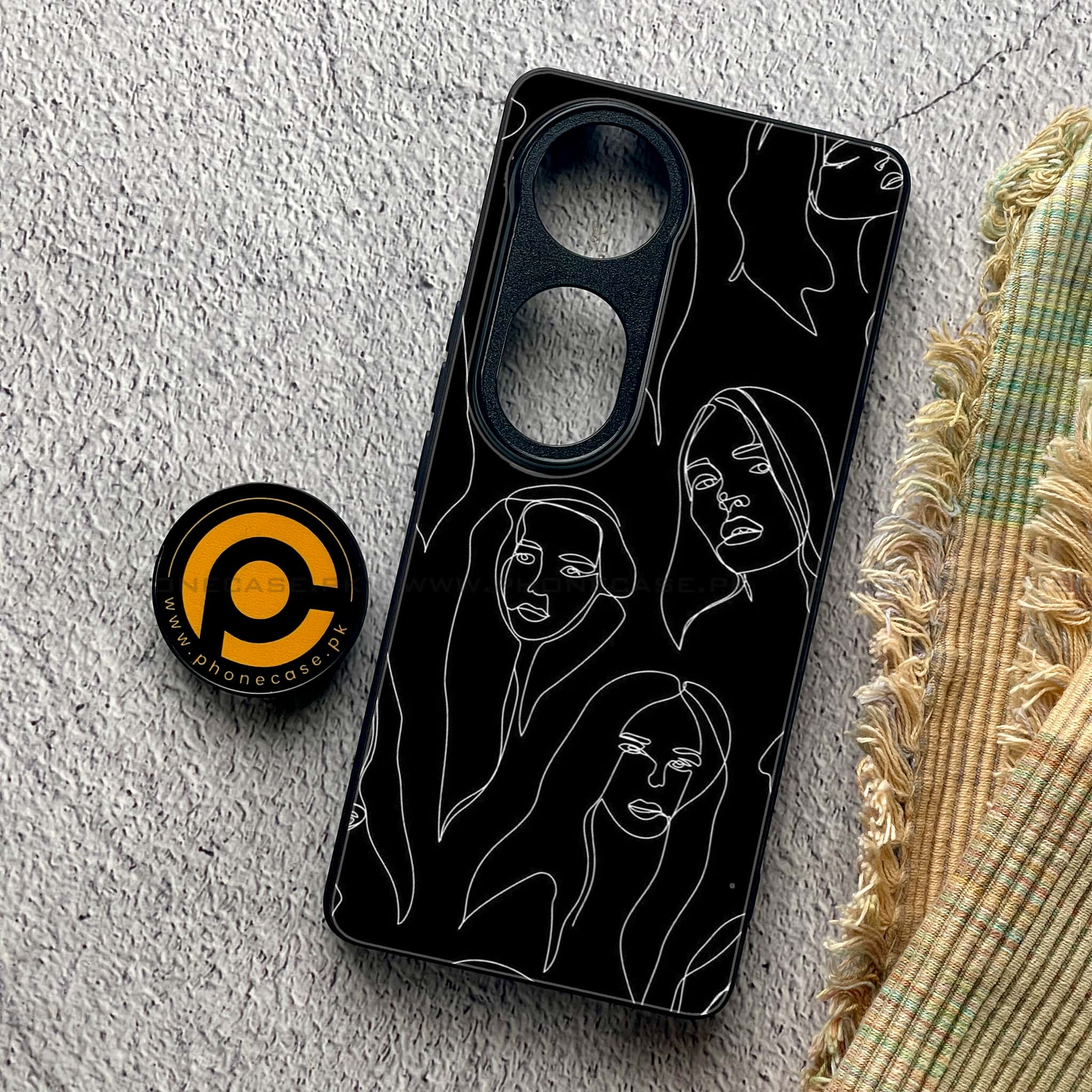 Vivo S19 Pro - Girls Line Art Series - Premium Metal Printed soft Bumper shock Proof Case