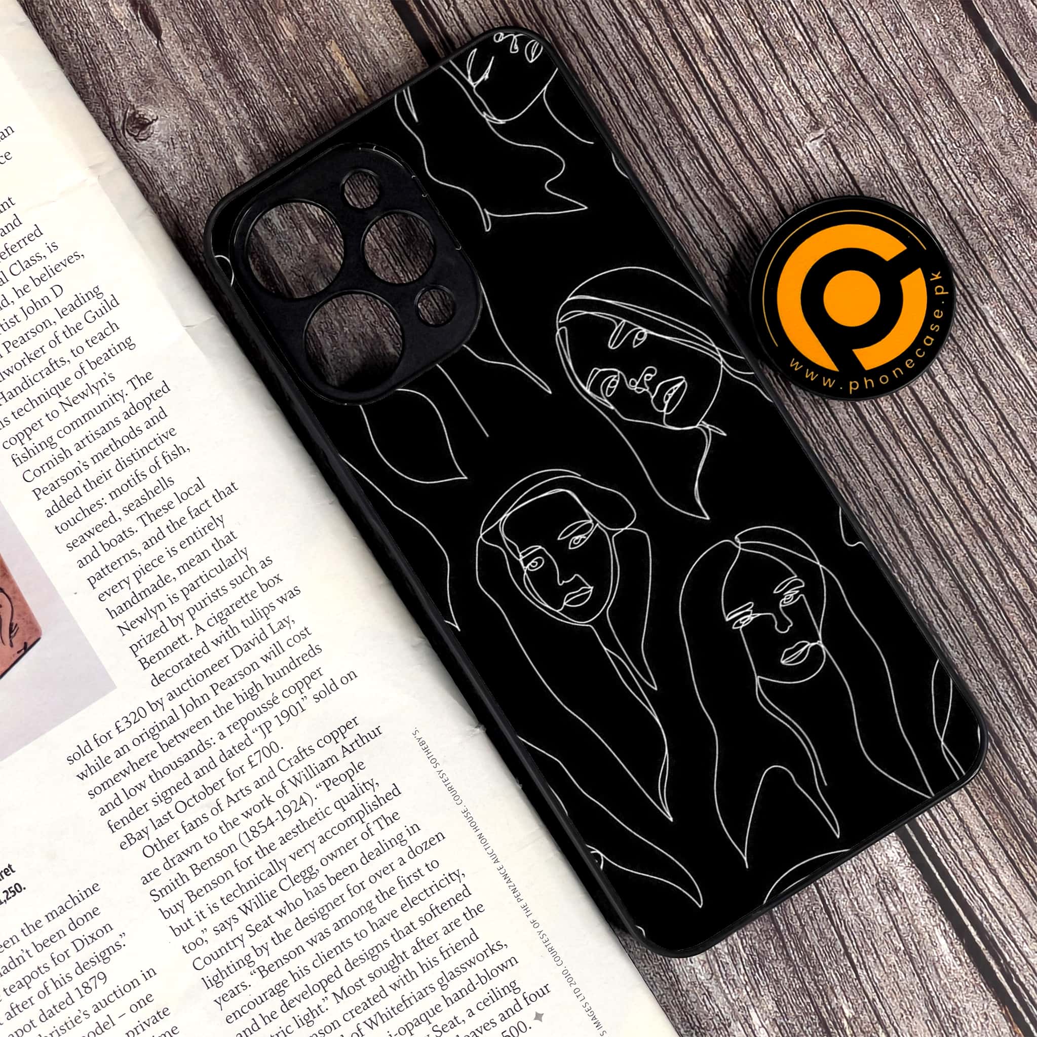 Xiaomi Redmi 12 - Girls Line Art Series - Premium Printed Glass soft Bumper shock Proof Case
