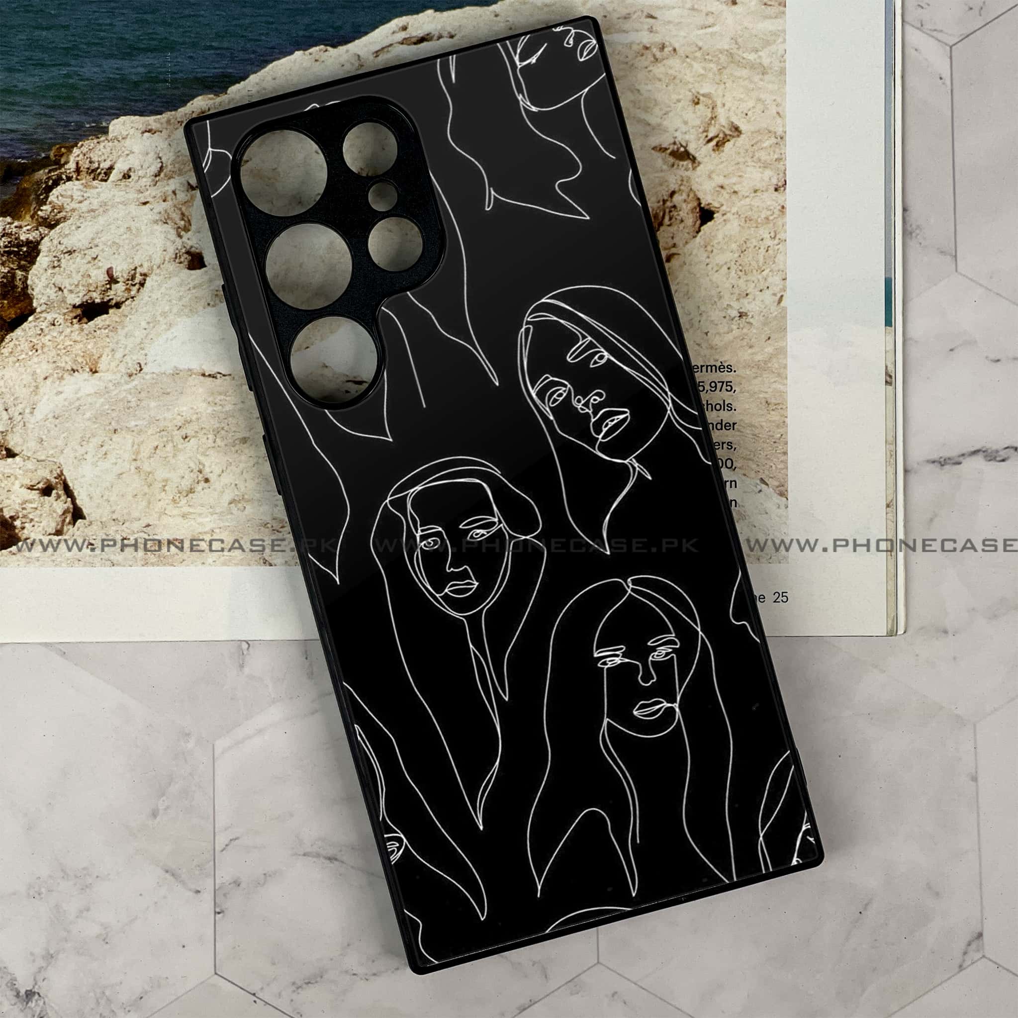 Samsung Galaxy S24 Ultra - Girls Line Art Series - Premium Metal Printed soft Bumper shock Proof Case
