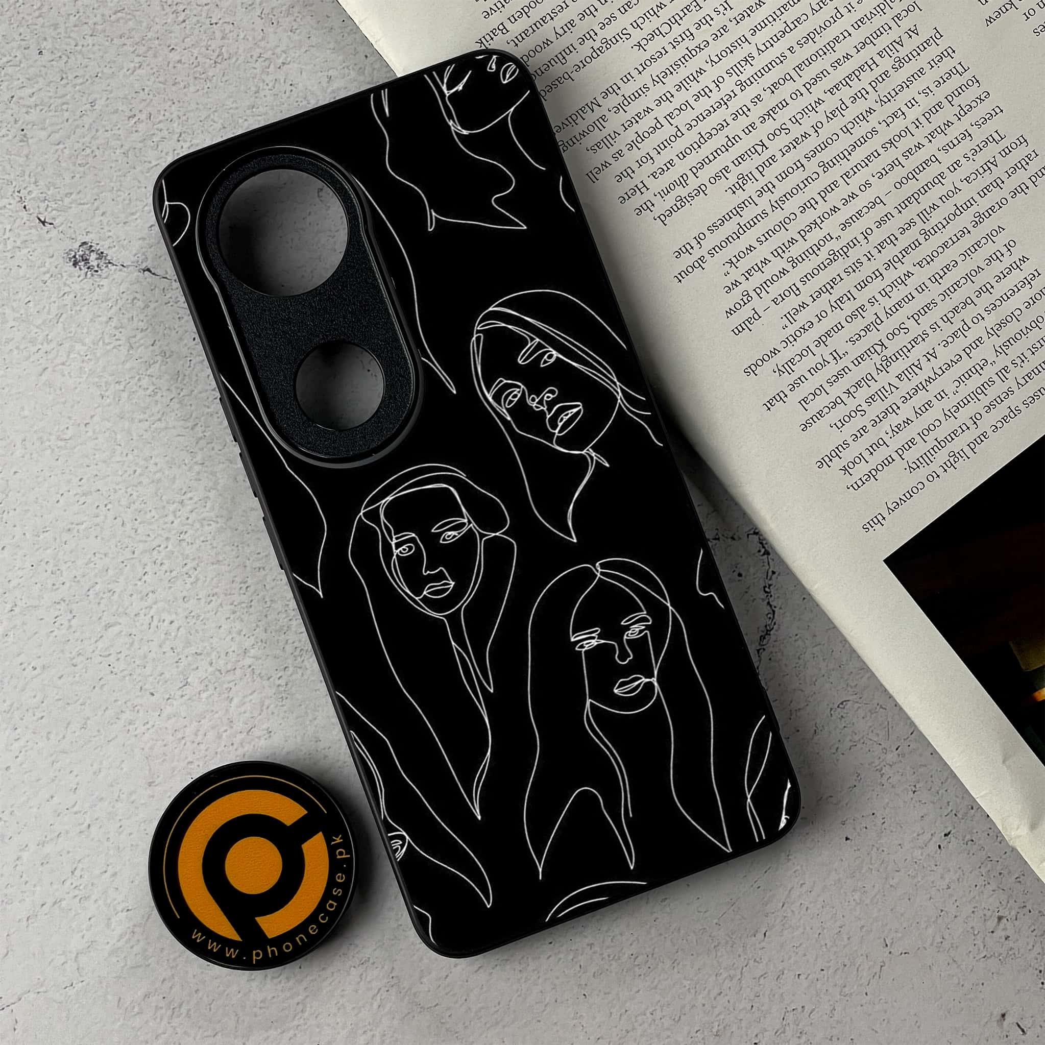 Vivo V50 - Girls Line Art Series - Premium Metal Printed Soft Bumper Shockproof Case