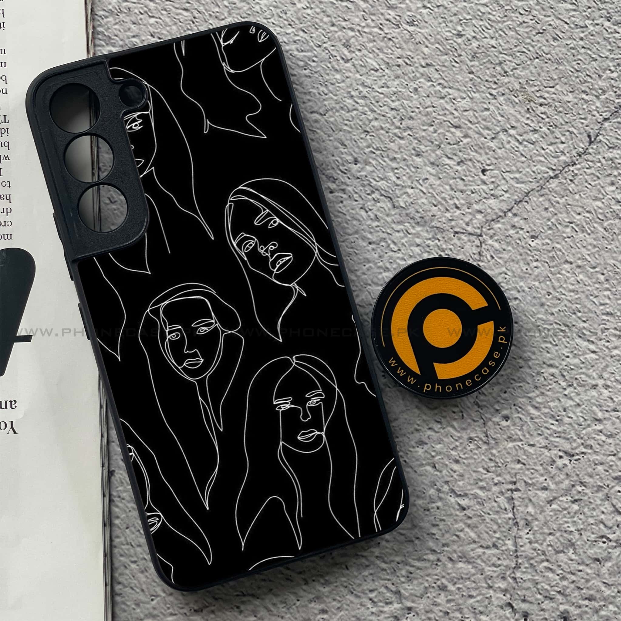 Samsung Galaxy S22 - Girls Line Art Series - Premium Metal Printed soft Bumper shock Proof Case