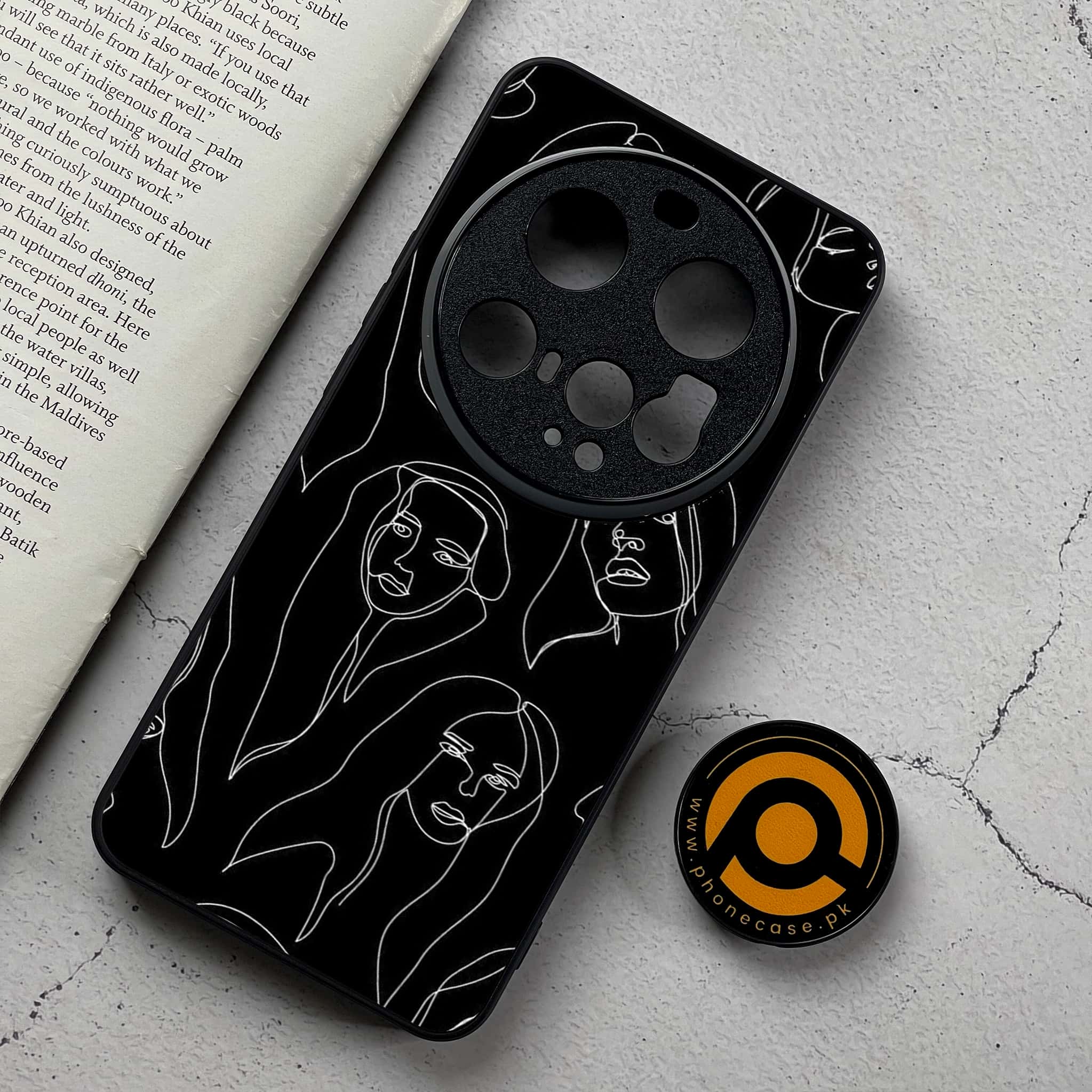 Xiaomi 15 Ultra - Girls Line Art Series - Premium Metal Printed Soft Bumper Shockproof Case