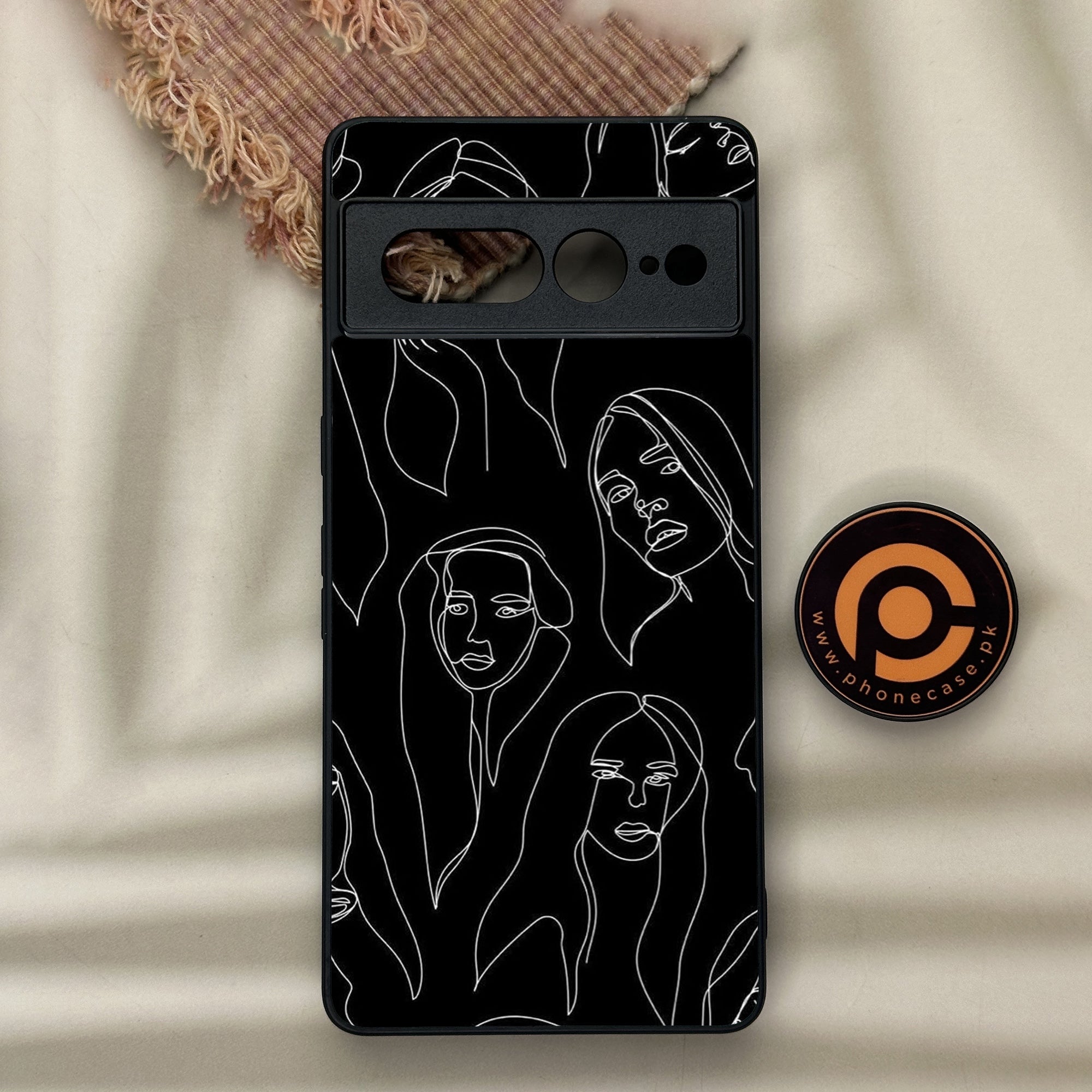 Google Pixel 7 Pro - Girls Line Art Series - Premium Metal Printed soft Bumper Shock Proof Case