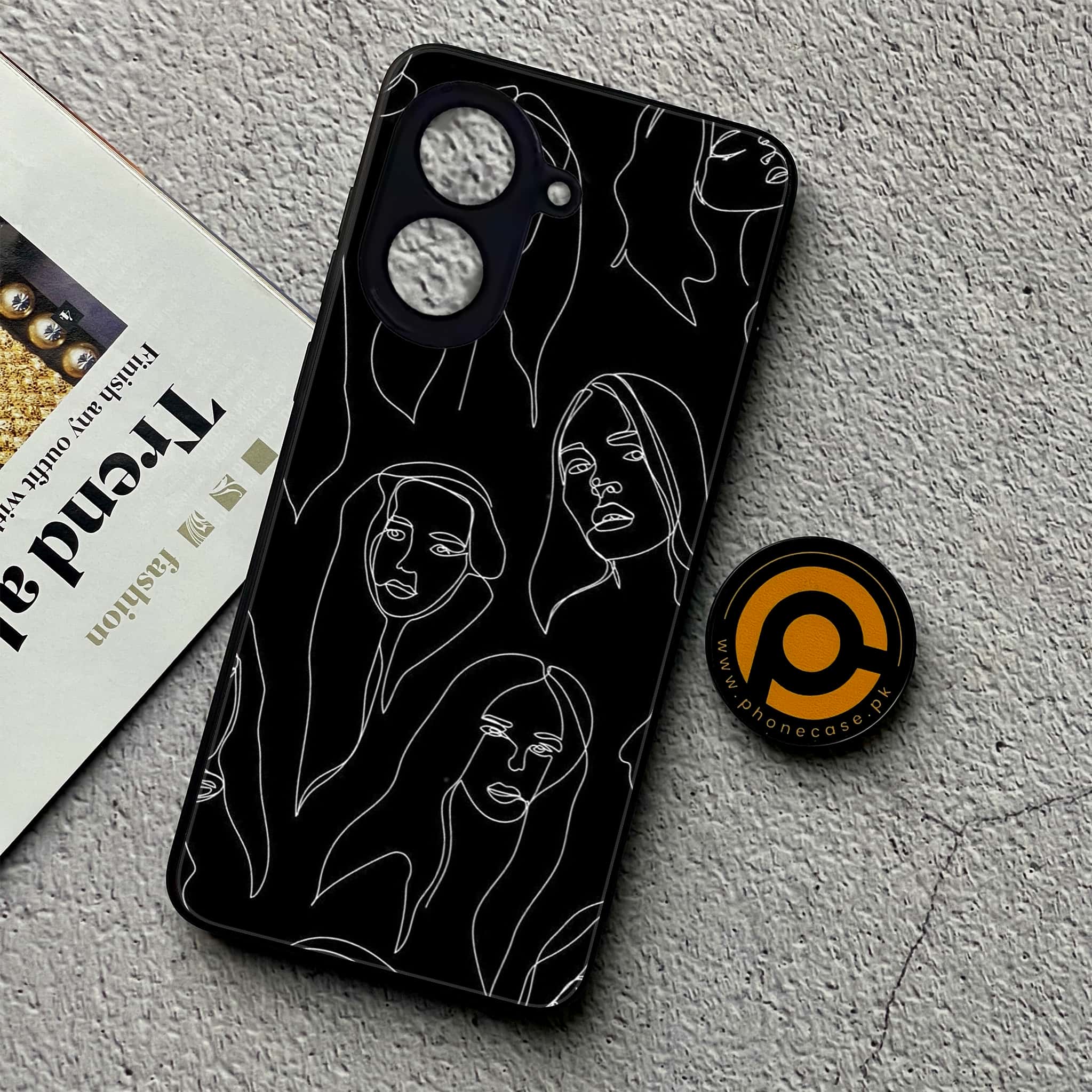 Xiaomi Redmi A5 - Girls Line Art Series - Premium Metal Printed soft Bumper shock Proof Case