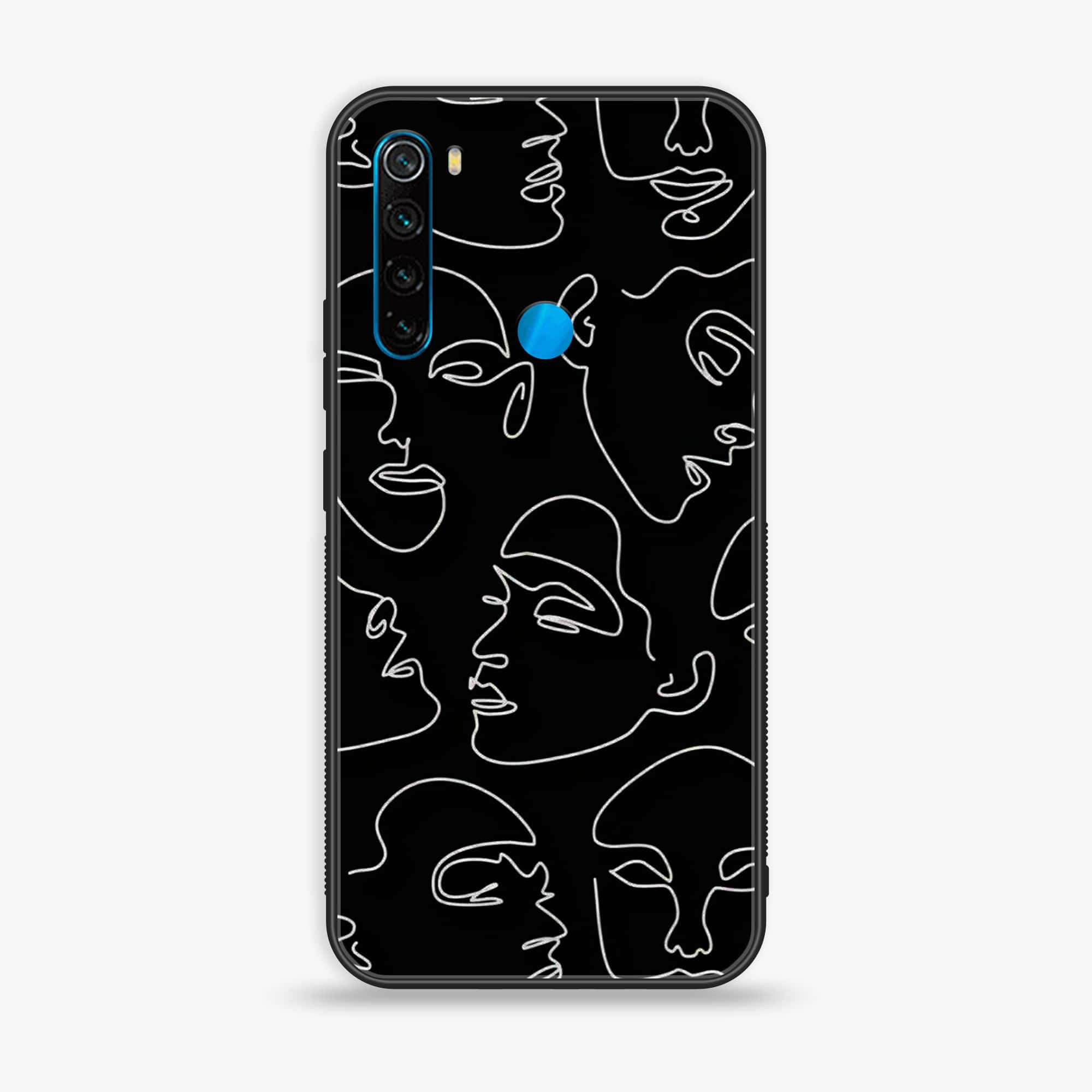 Redmi Note 8 - Girls Line Art Series - Premium Printed Glass soft Bumper shock Proof Case