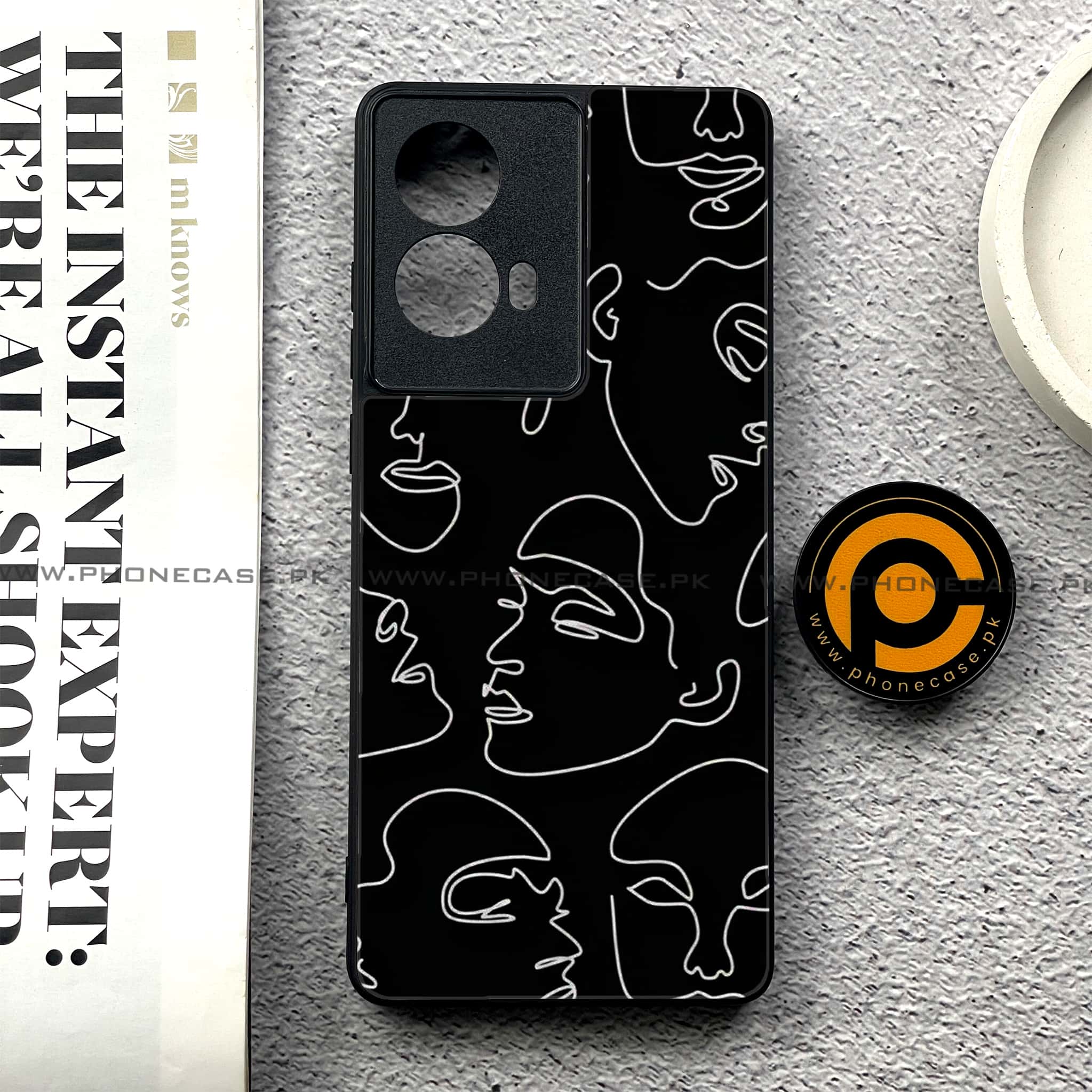 Moto G85 - Girls Line Art Series - Premium Printed Glass soft Bumper shock Proof Case