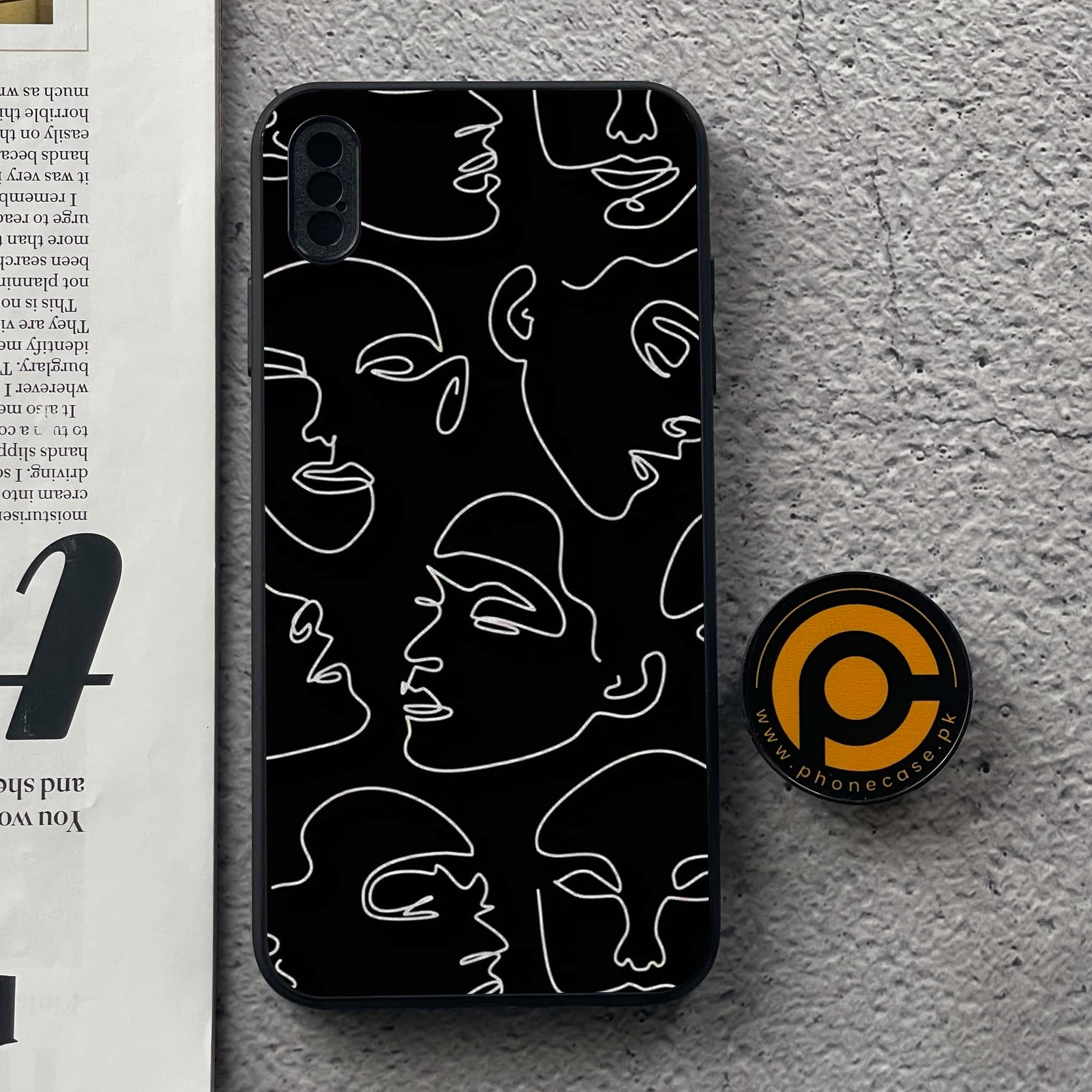 iPhone XS Max - Girls Line Art - Premium Metal Printed soft Bumper shock Proof Case