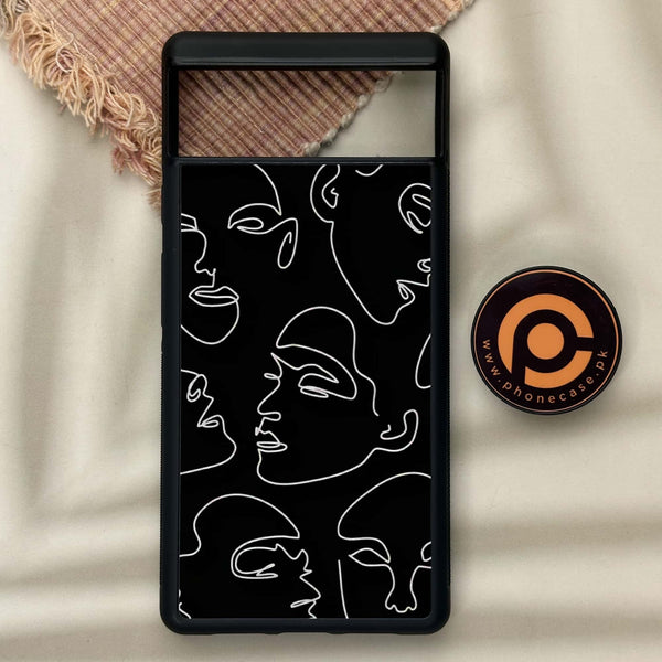 Google Pixel 6 - Girls Line Art Design 9  - Premium Metal Printed soft Bumper Shock Proof Case CS-42704