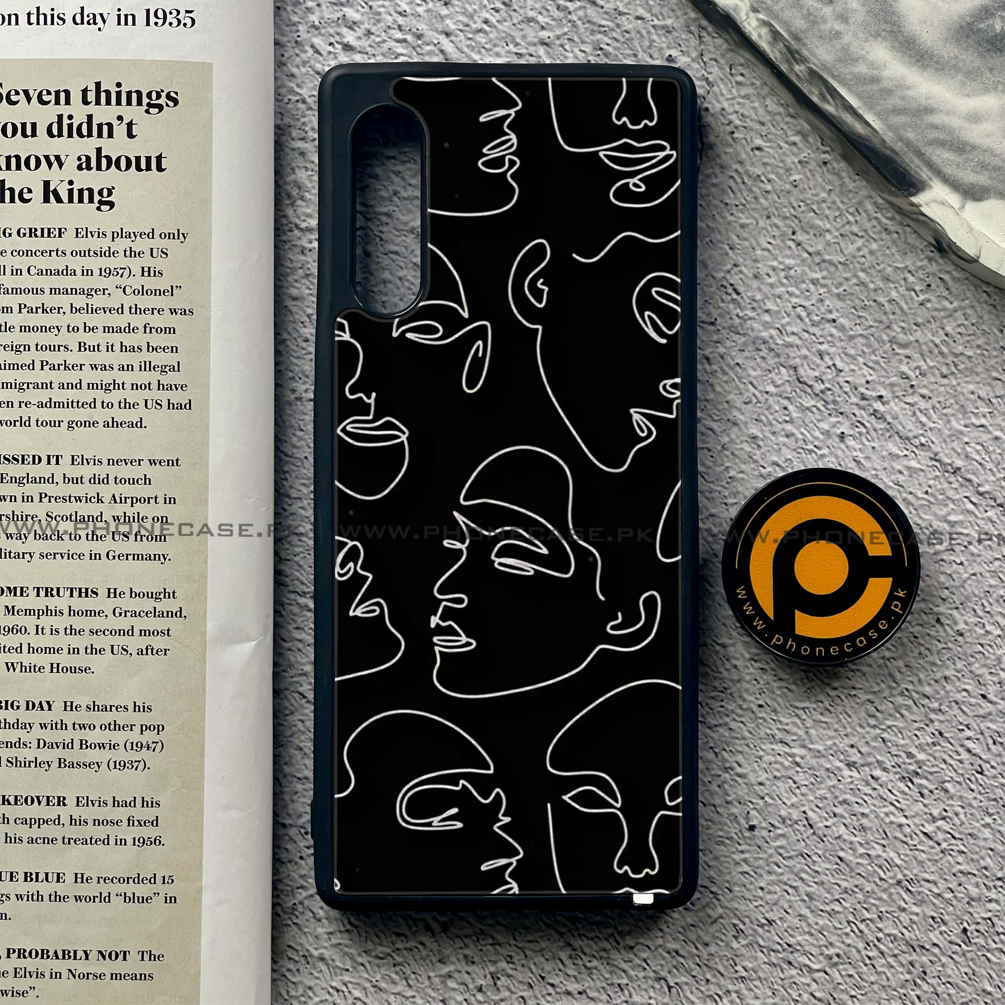 LG Velvet - Girls Line Art Series - Premium Printed Glass soft Bumper shock Proof Case