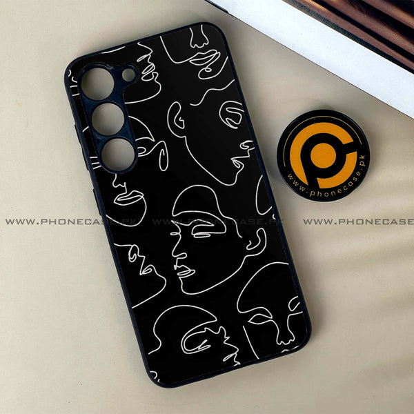Samsung Galaxy S23 - Girls Line Art Design 9  - Premium Metal Printed soft Bumper shock Proof Case  CS-35499