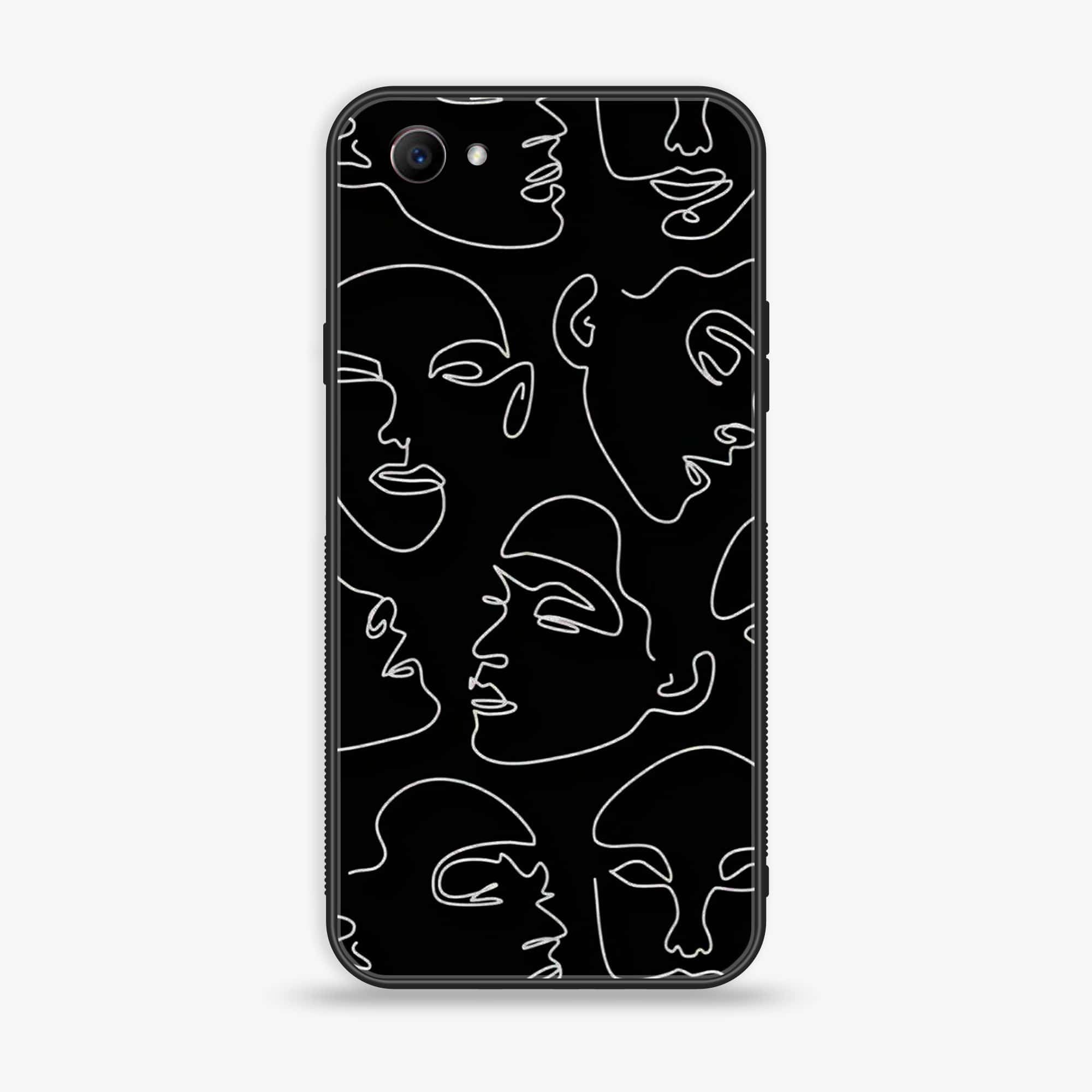 Oppo F7 Youth - Girls Line Art Series - Premium Printed Glass soft Bumper shock Proof Case