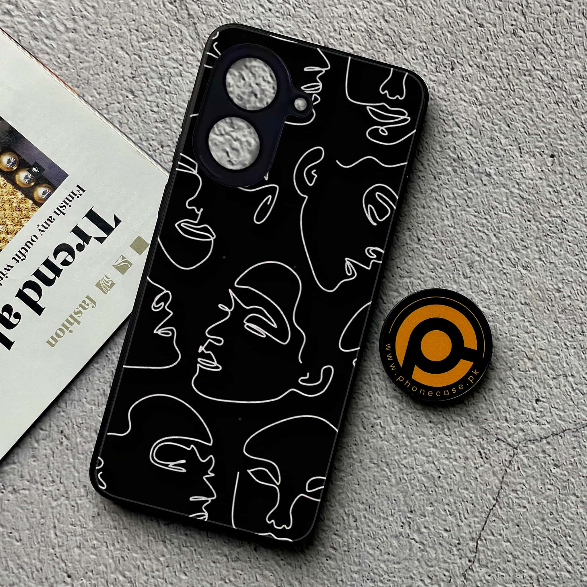 Xiaomi Redmi A5 - Girls Line Art Series - Premium Metal Printed soft Bumper shock Proof Case