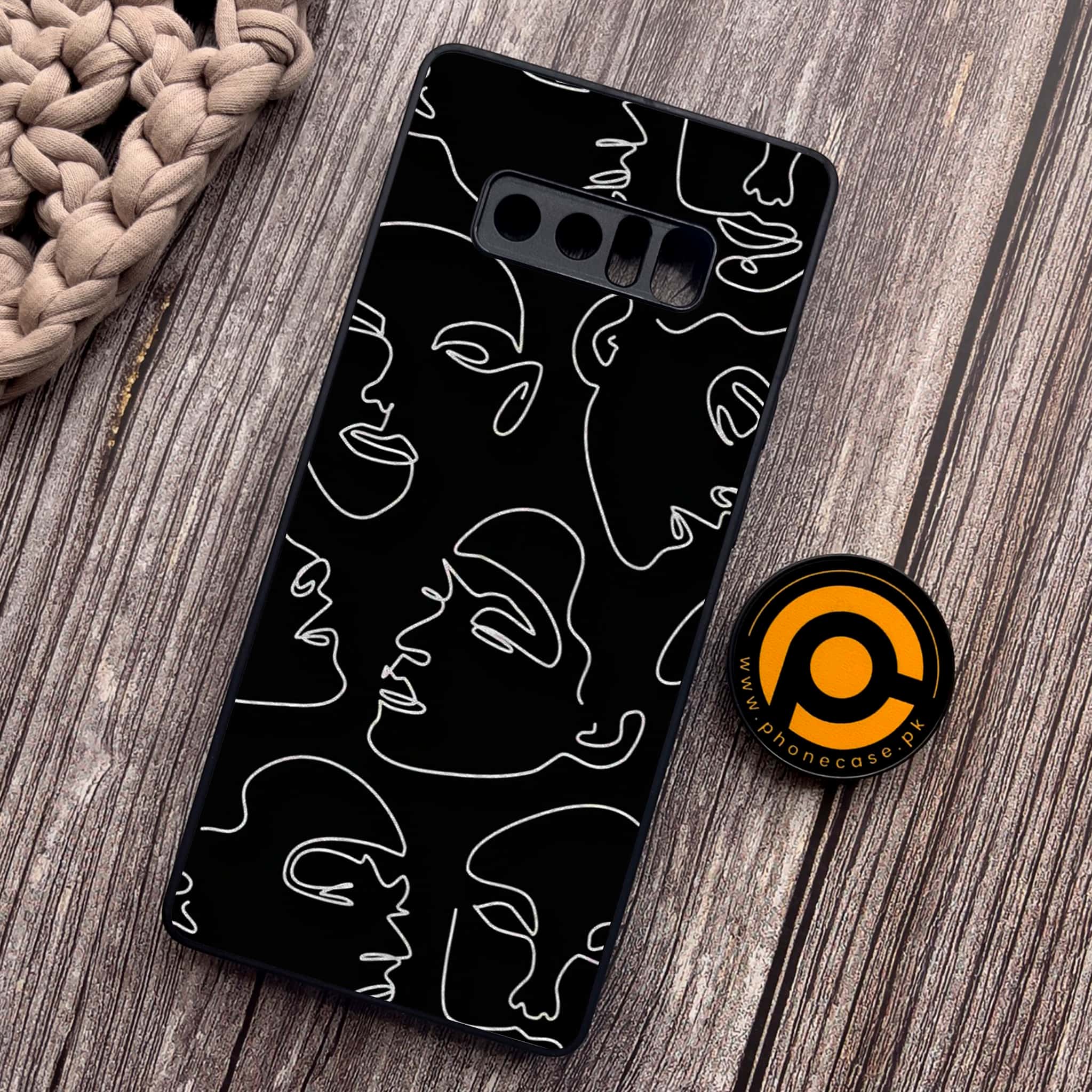 Samsung Galaxy Note 8 Girl line Art  Series Premium Metal Printed soft Bumper shock Proof Case