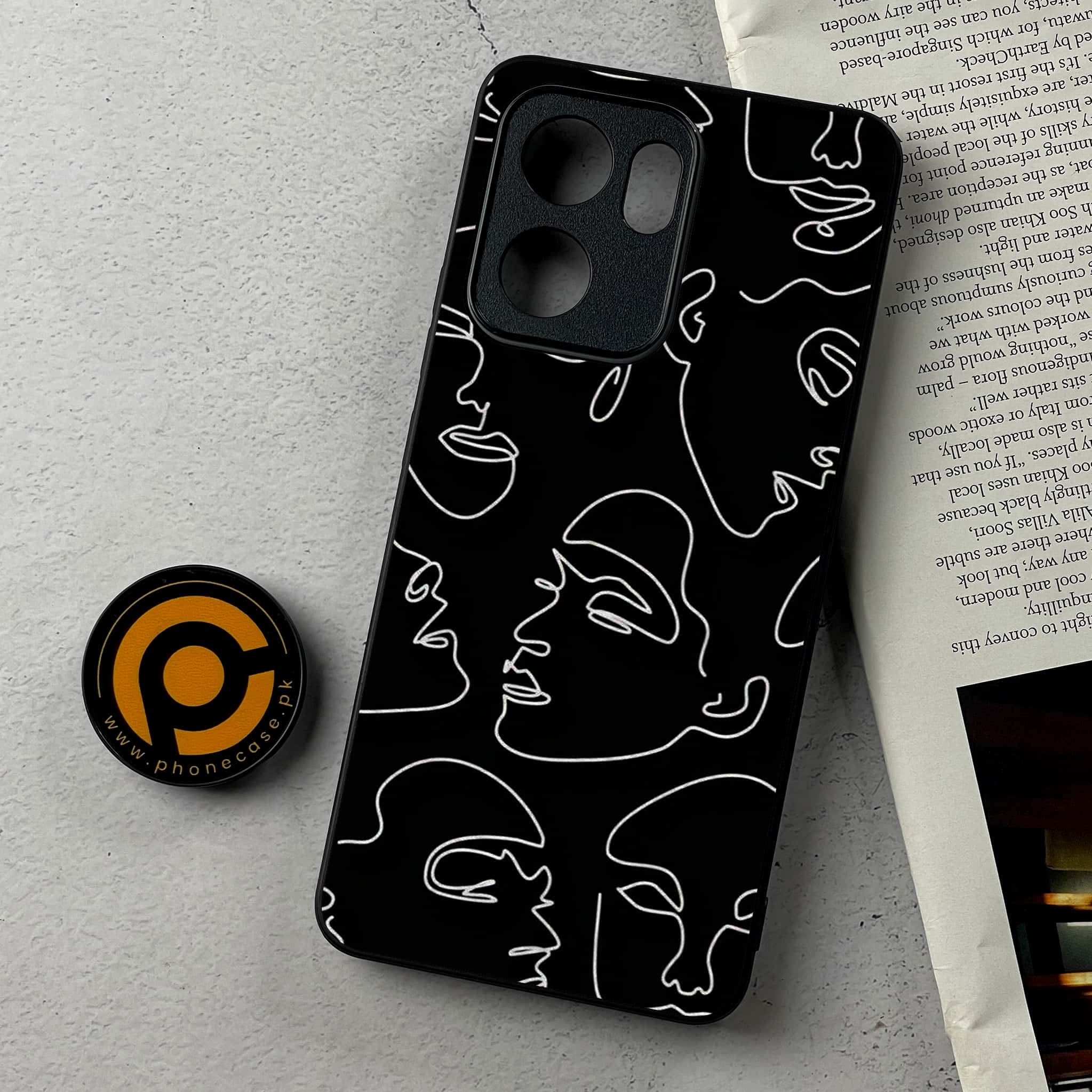 Oppo Reno 13F - Girls Line Art Series - Premium Metal Printed Soft Bumper Shockproof Case