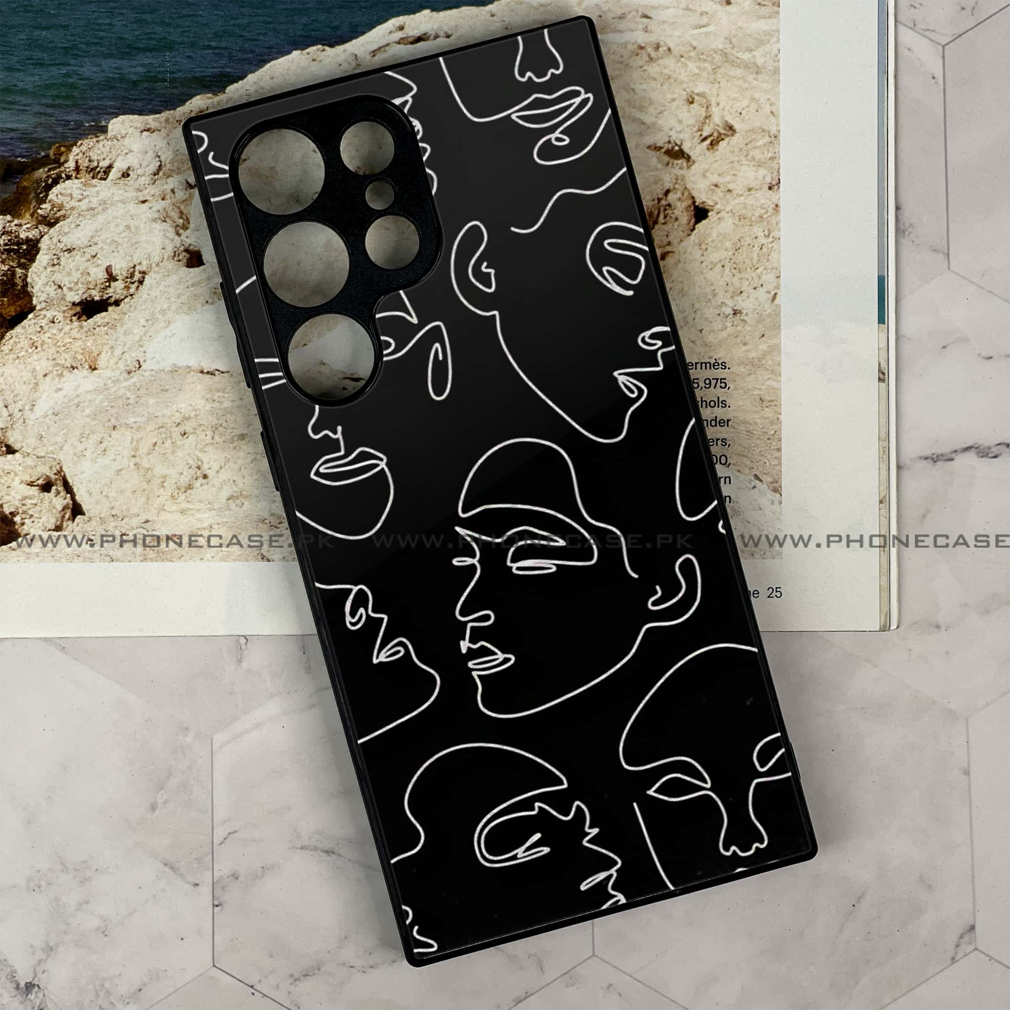 Samsung Galaxy S24 Ultra - Girls Line Art Series - Premium Metal Printed soft Bumper shock Proof Case