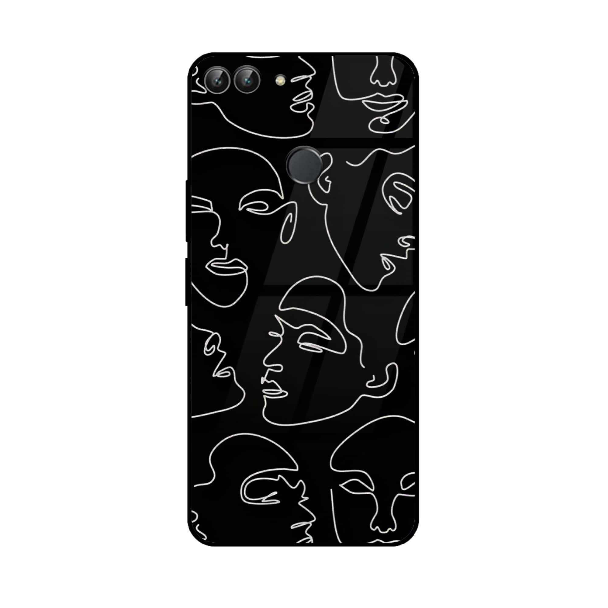 Huawei P Smart - Girls Line Art Series - Premium Printed Glass soft Bumper shock Proof Case