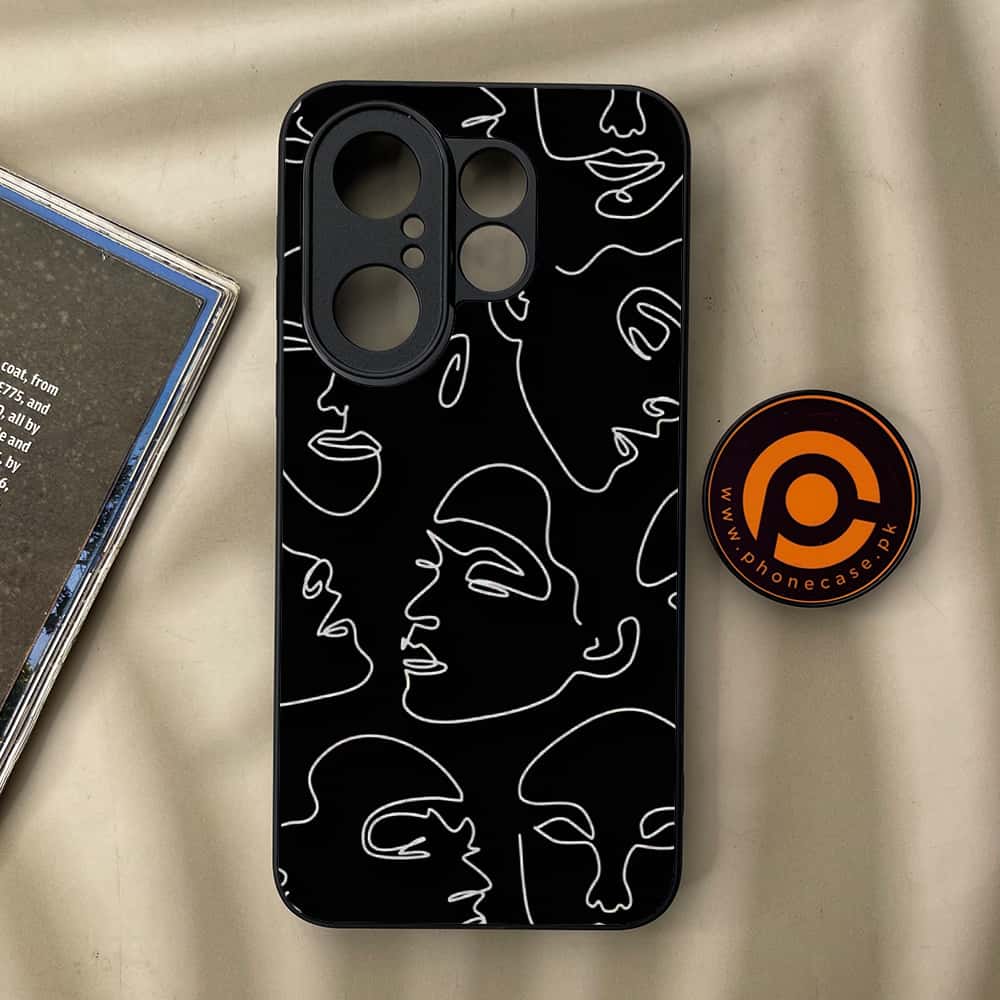 Vivo X200 FE - Girls Line Art Series - Premium Metal Printed soft Bumper Shock Proof Case