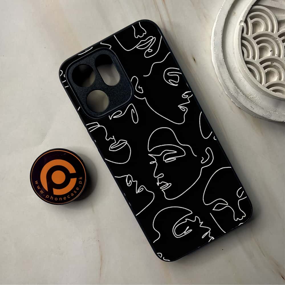 Oppo Reno 14F - Girls Line Art Series - Premium Metal Printed Soft Bumper Shockproof Case
