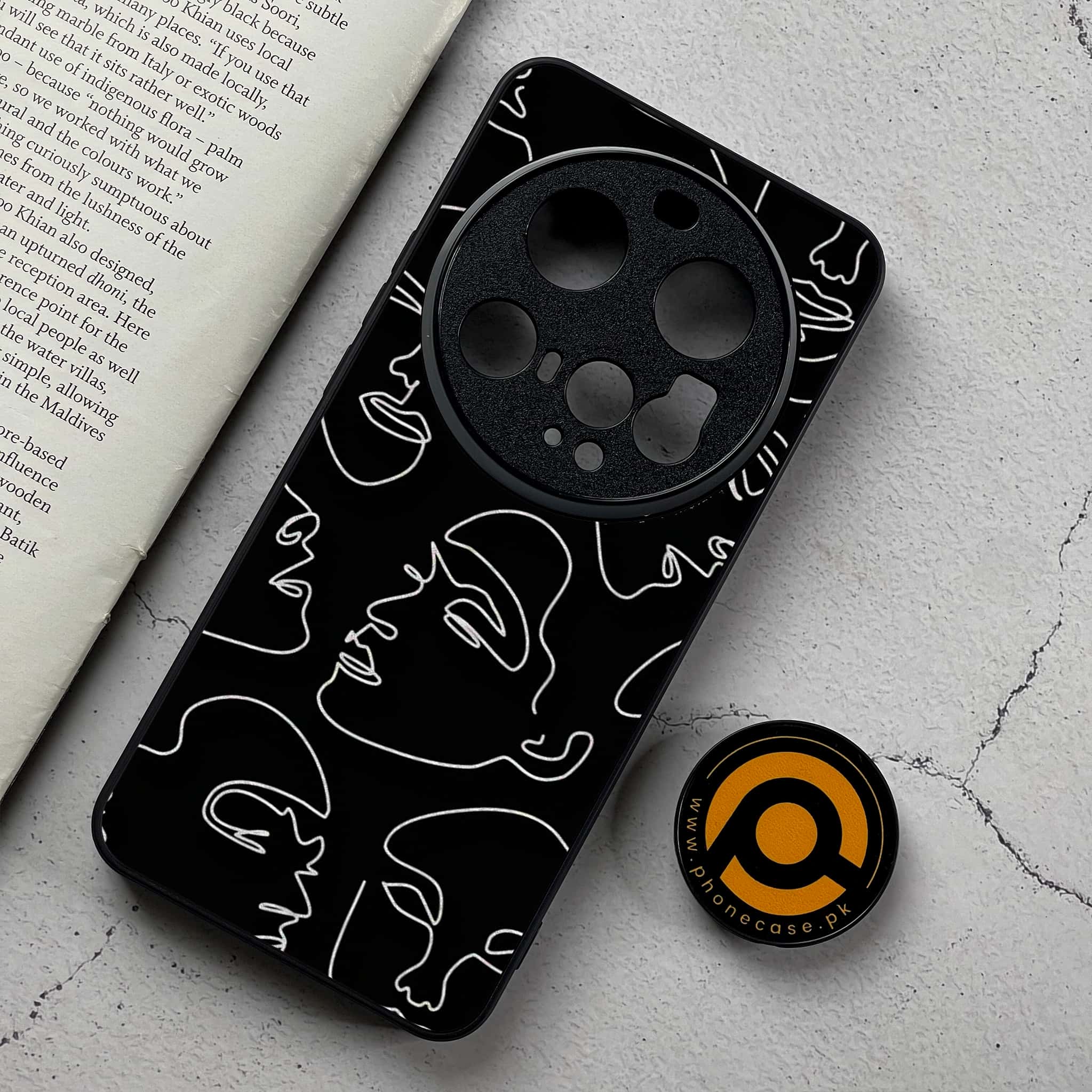 Xiaomi 15 Ultra - Girls Line Art Series - Premium Metal Printed Soft Bumper Shockproof Case