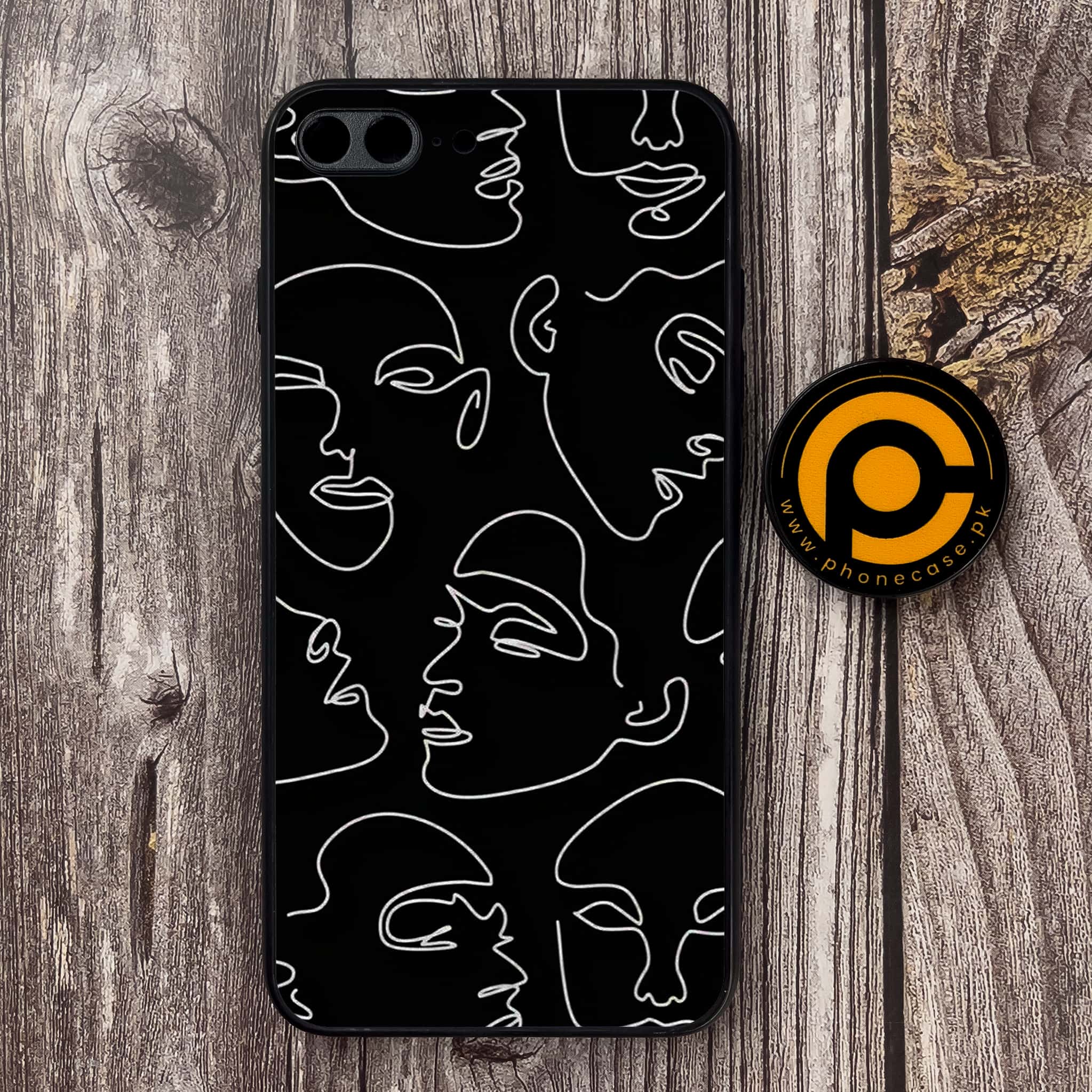 iPhone 7 Plus  - Girl Line Art Series - Premium Metal Printed soft Bumper shock Proof Case