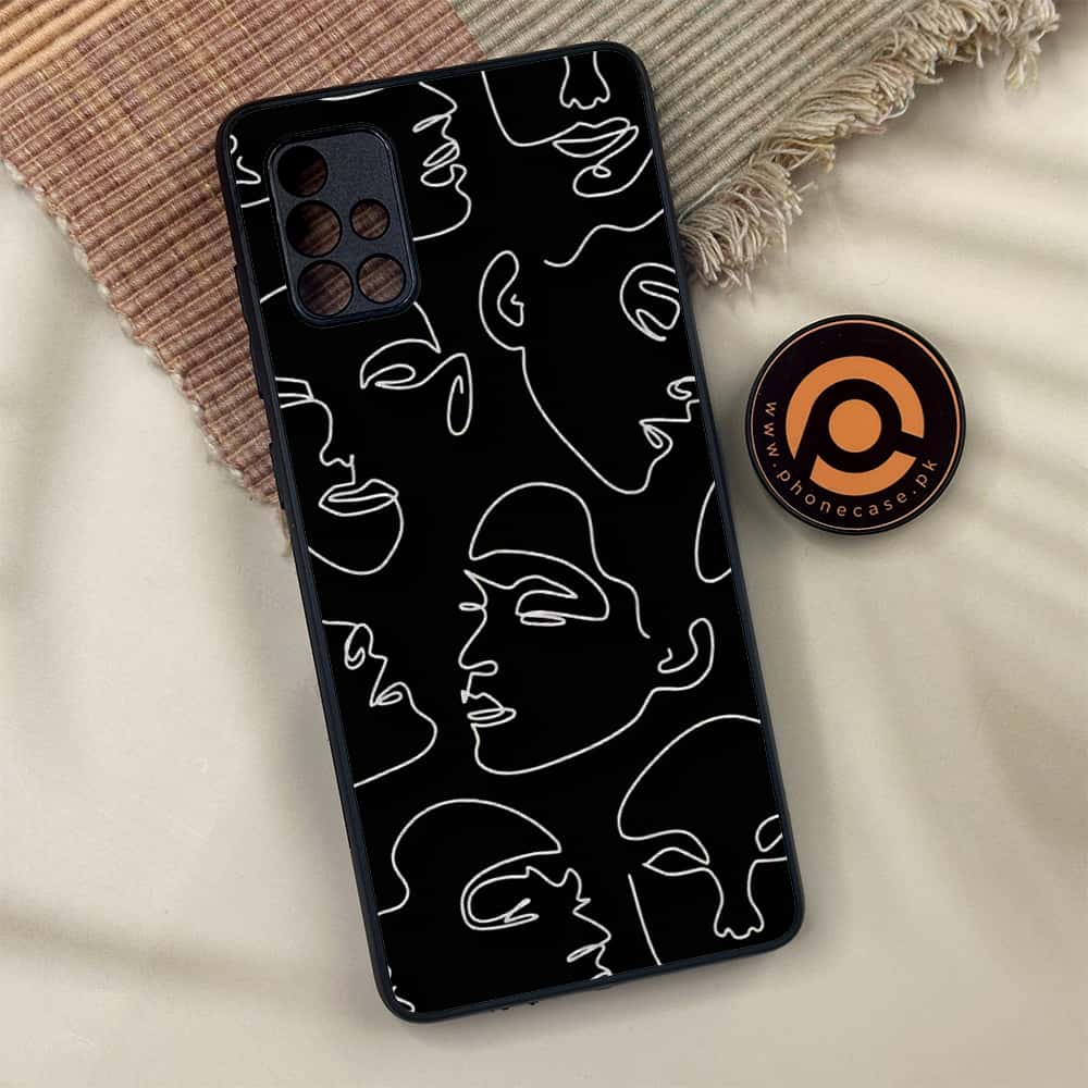 Samsung Galaxy A71 -  Girl Line Art Series - Premium Metal Printed soft Bumper shock Proof Case
