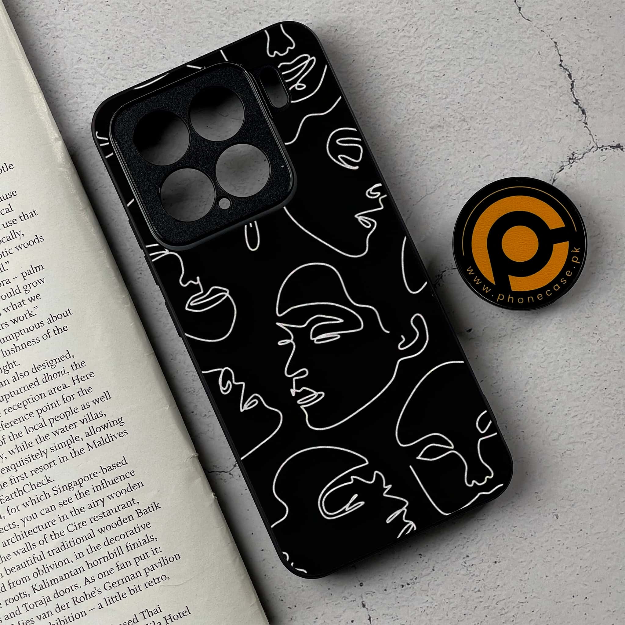 Xiaomi 15 - Girls Line Art Series - Premium Metal Printed soft Bumper shock Proof Case