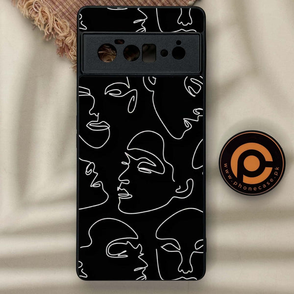 Google Pixel 6 Pro - Girls Line Art Design 8- Premium Metal Printed soft Bumper Shock Proof Case  CS-44101