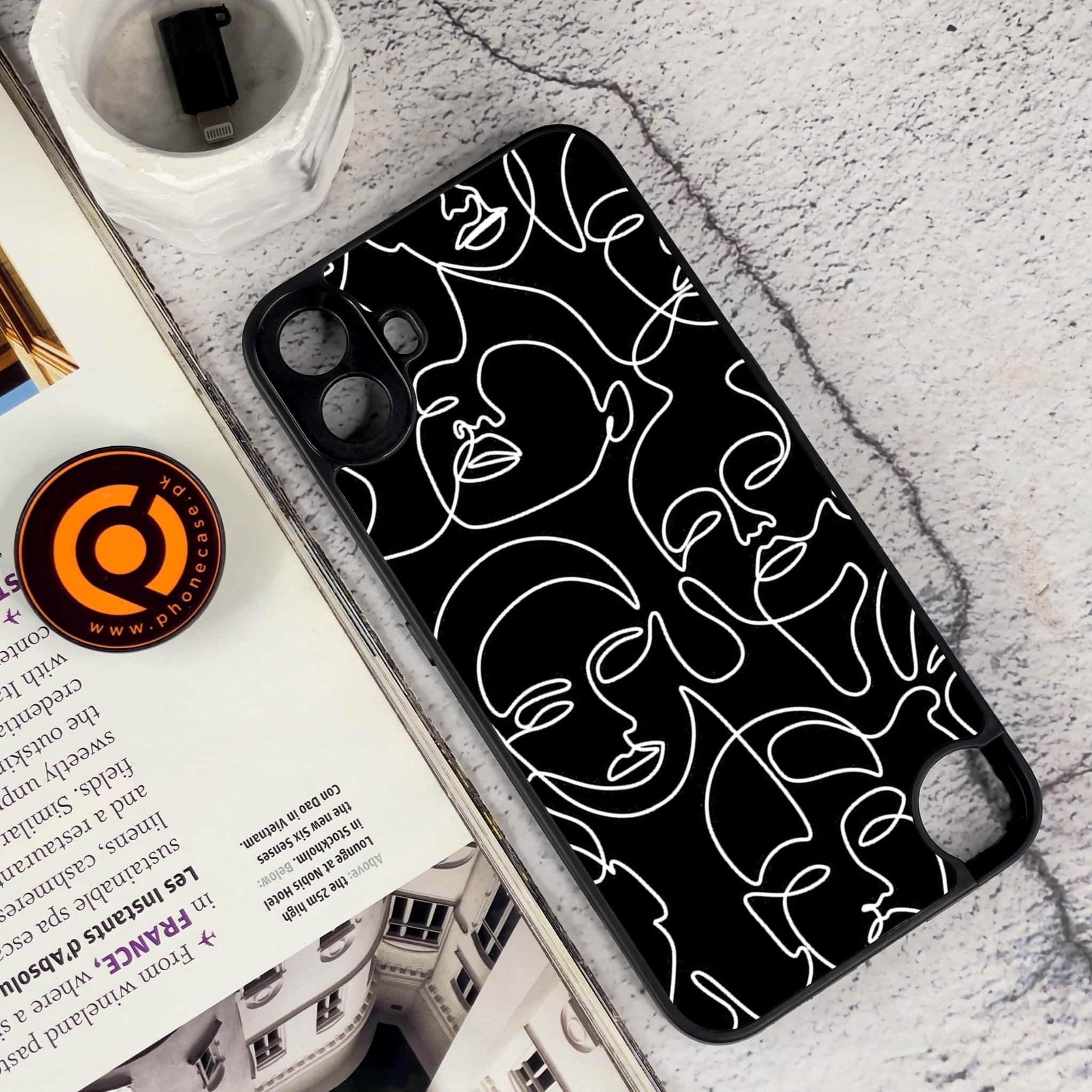 Nothing CMF Phone 1 - Girls Line Art Series - Premium Metal Printed soft Bumper Shock Proof Case
