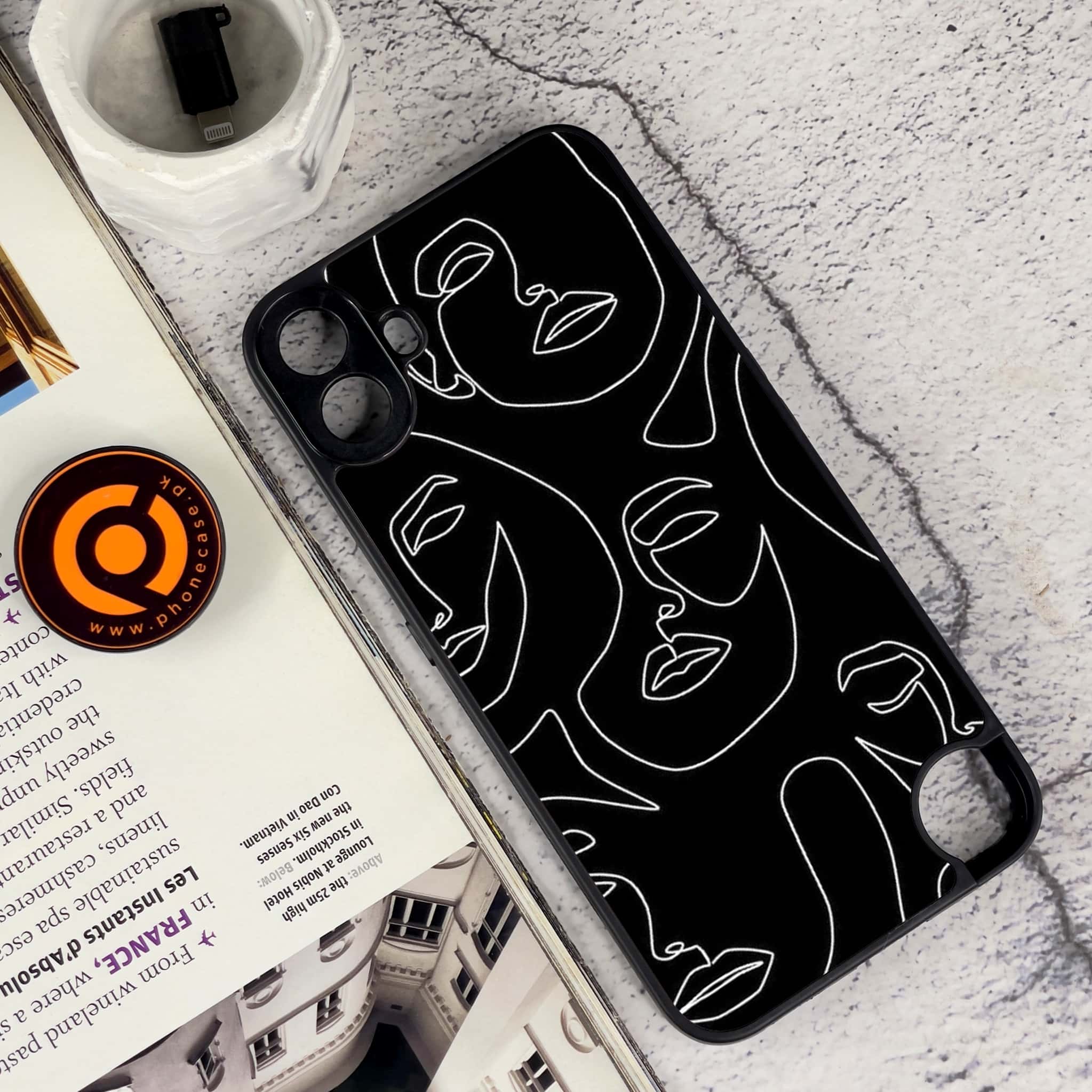 Nothing CMF Phone 1 - Girls Line Art Series - Premium Metal Printed soft Bumper Shock Proof Case
