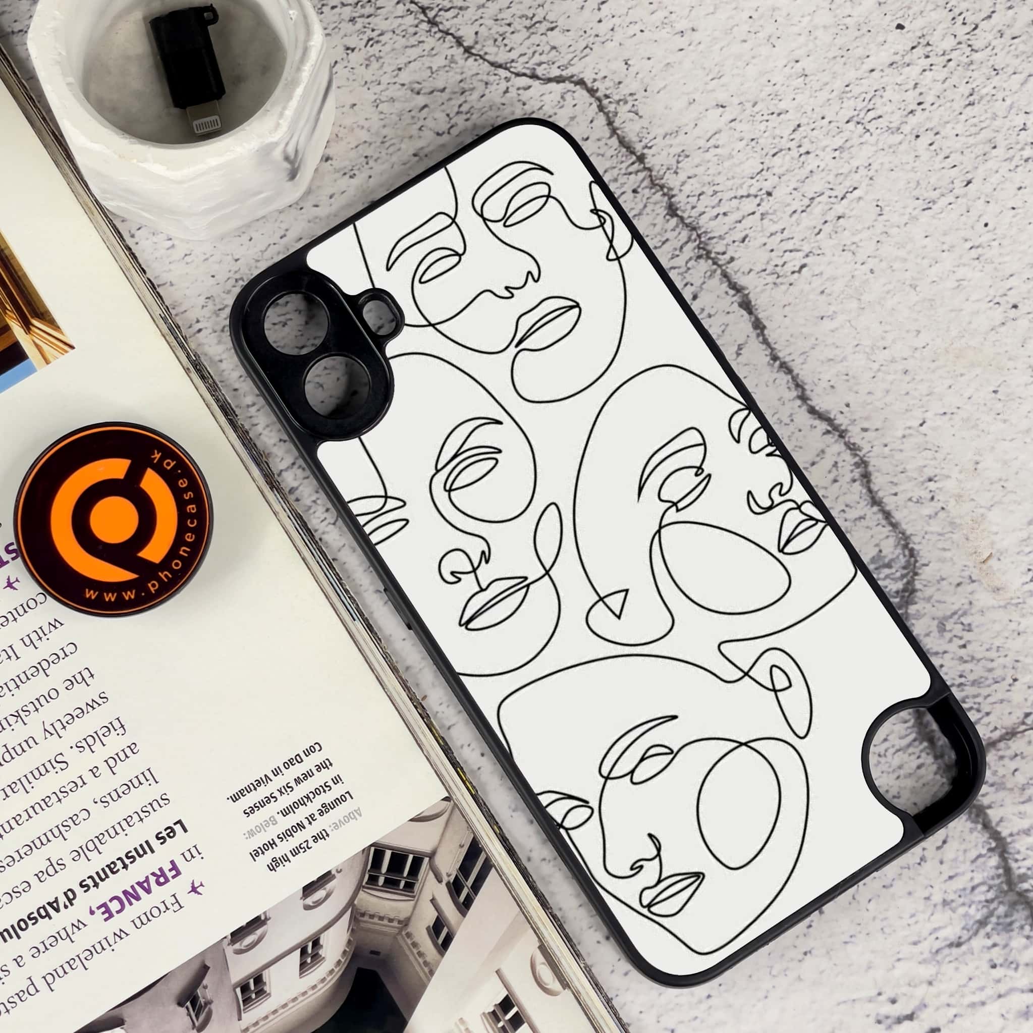 Nothing CMF Phone 1 - Girls Line Art Series - Premium Metal Printed soft Bumper Shock Proof Case