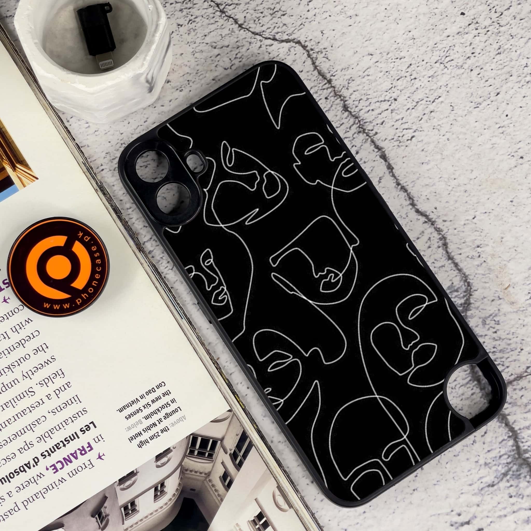Nothing CMF Phone 1 - Girls Line Art Series - Premium Metal Printed soft Bumper Shock Proof Case