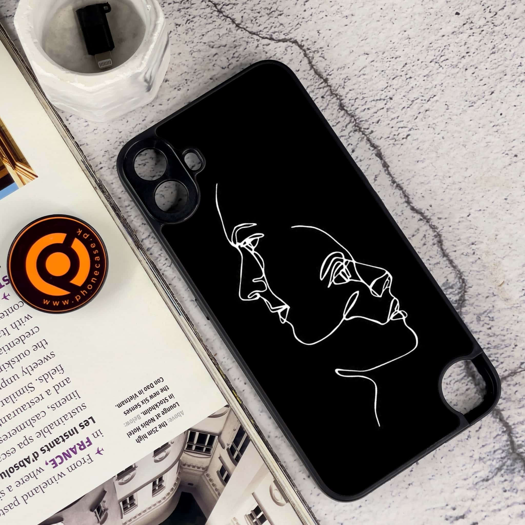 Nothing CMF Phone 1 - Girls Line Art Series - Premium Metal Printed soft Bumper Shock Proof Case