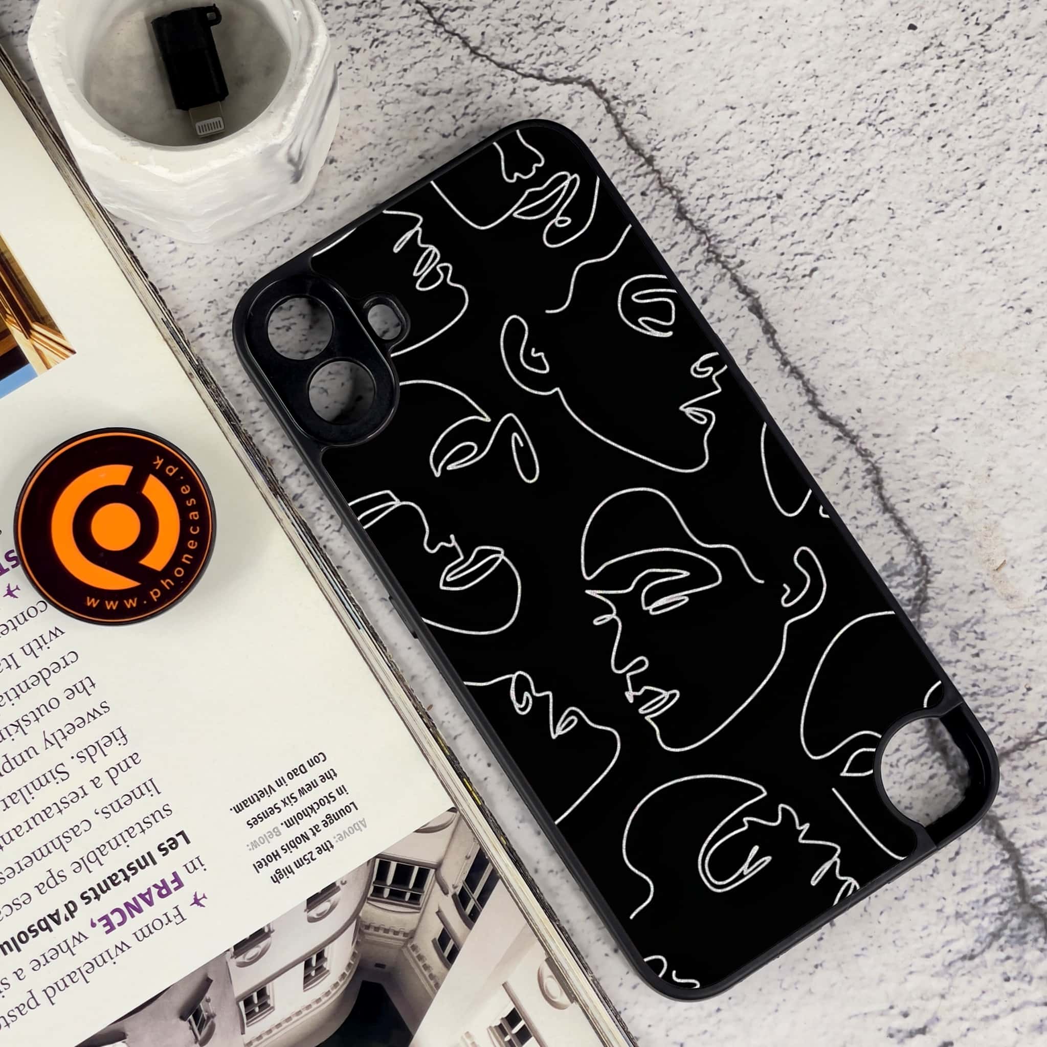 Nothing CMF Phone 1 - Girls Line Art Series - Premium Metal Printed soft Bumper Shock Proof Case