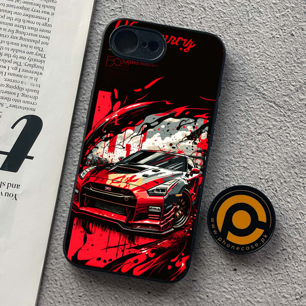 iPhone 16e - Godzilla Racing Car - Premium Metal  Printed soft Bumper shock Proof Case