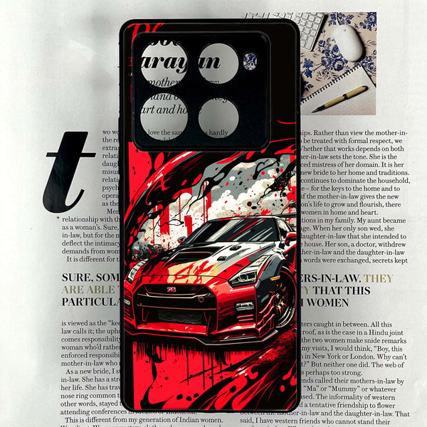 Infinix Note 40 Pro Plus - Godzilla Racing Car - Premium Metal Printed soft Bumper shock Proof Case
