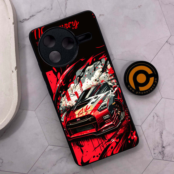 Xiaomi Poco F7 Pro 5G - Godzilla Racing Car - Premium Metal Printed soft Bumper shock Proof Case