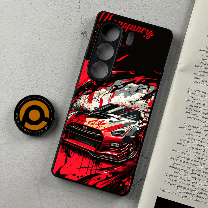 Tecno Camon 40 - Godzilla Racing Car - Premium Metal Printed Soft Bumper Shockproof Case