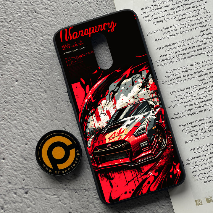 OnePlus 7 - Godzilla Racing Car - Premium Metal Printed soft Bumper Shock Proof Case
