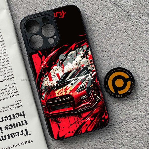 iPhone 15 Pro Max - Godzilla Racing Car - Premium Metal Printed soft Bumper shock Proof Case