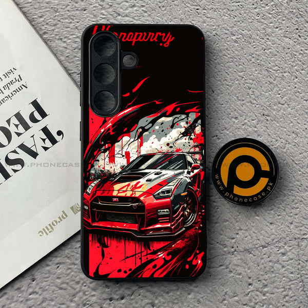 Samsung Galaxy S25 FE - Godzilla Racing Car - Premium Metal Printed soft Bumper shock Proof Case CS-40507