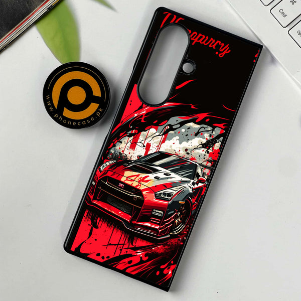 Samsung Galaxy Z Fold 7 - Godzilla Racing Car -  Premium Metal Printed soft Bumper shock Proof Case