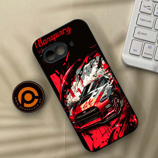 Google Pixel 9a -  Godzilla Racing Car - Premium Metal Printed soft Bumper Shock Proof Case